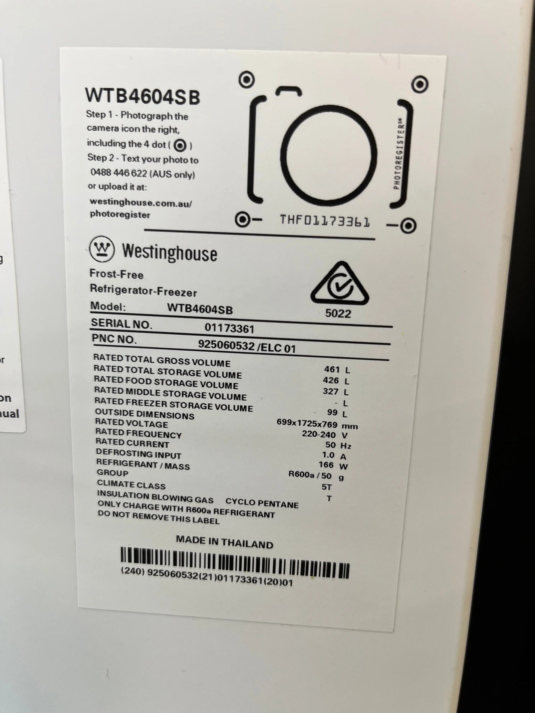 Refurbished Westinghouse WTB4604SB 460L Top Mount Fridge + LG WTG7520 7.5kg Top Load Washing Machine Combo | ALEXANDRIA