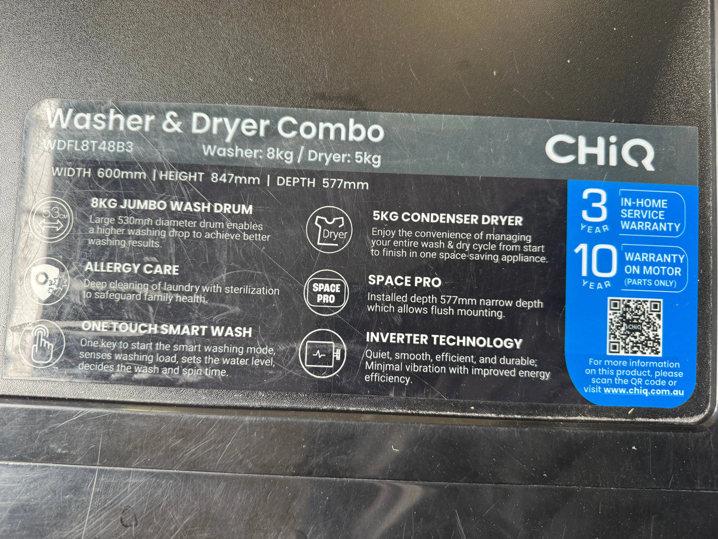 Refurbished chiq 8 kgs washing machine | ALEXANDRIA