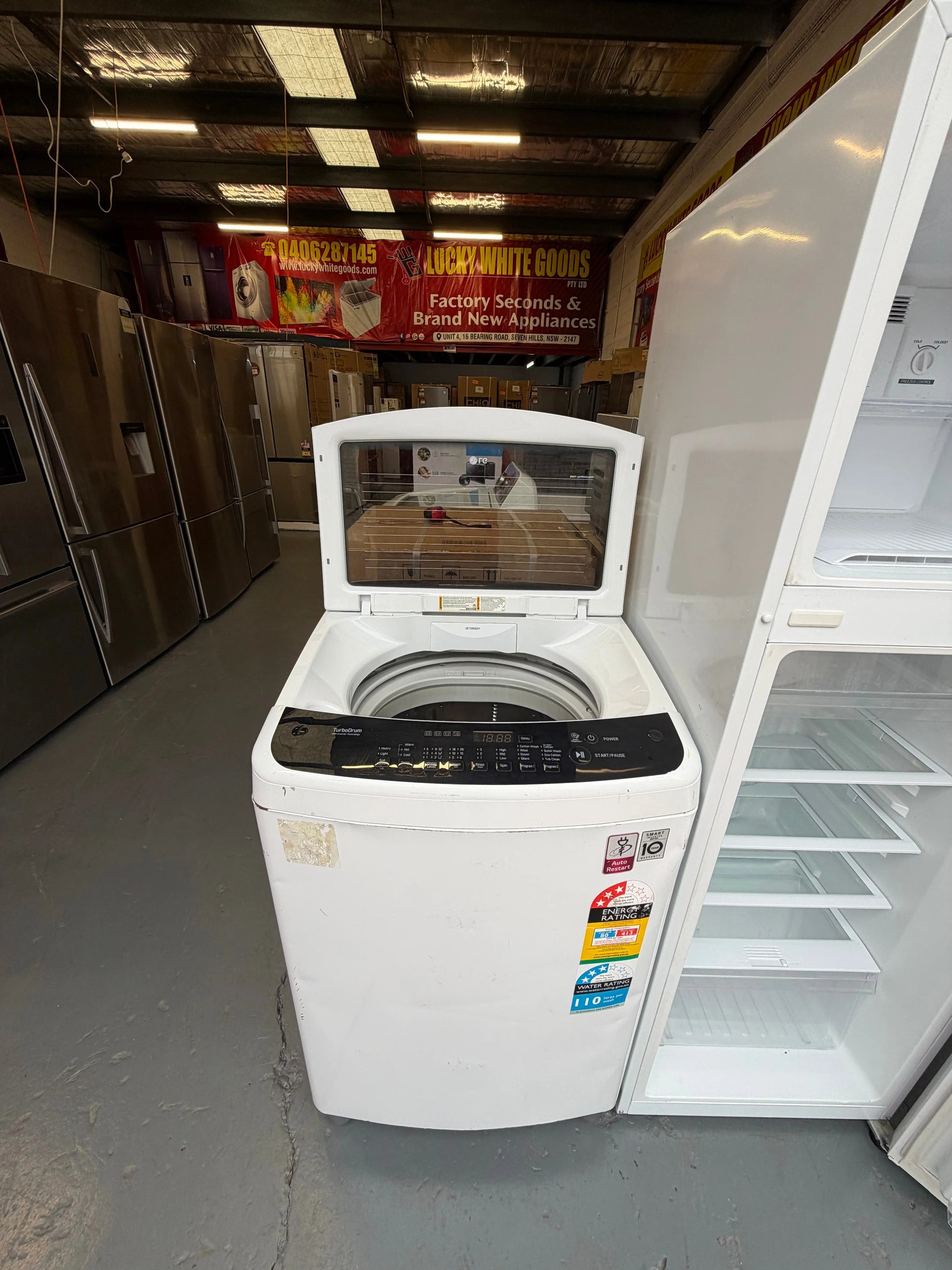 Refurbished combo Haier 260 ltr Top mount fridge freezer & Lg 7 kg Top loader washer