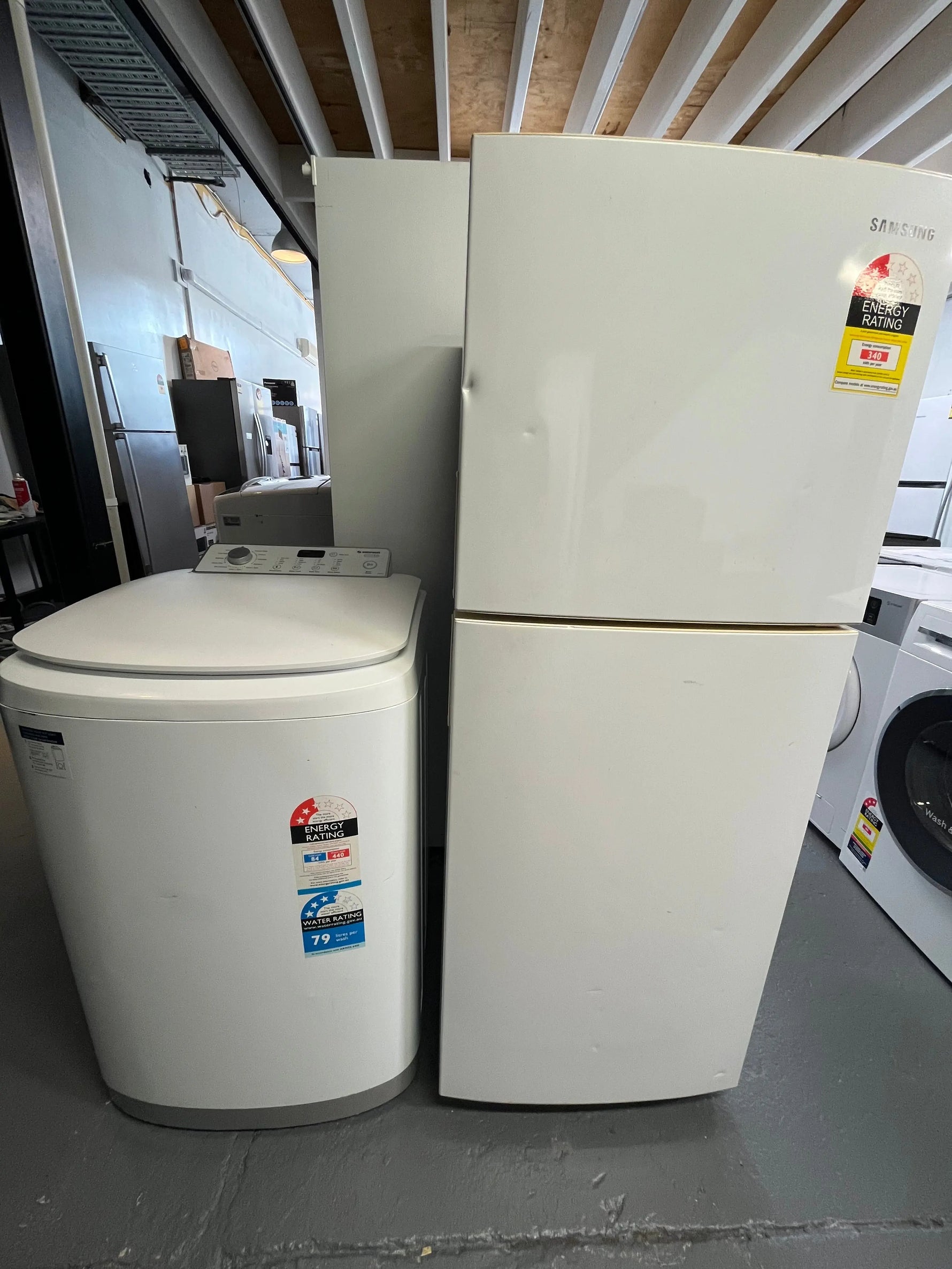 Refurbished combo Samsung 215 ltr fridge freezer & Simpson 6.5 kg top loader washer | ALEXANDRIA