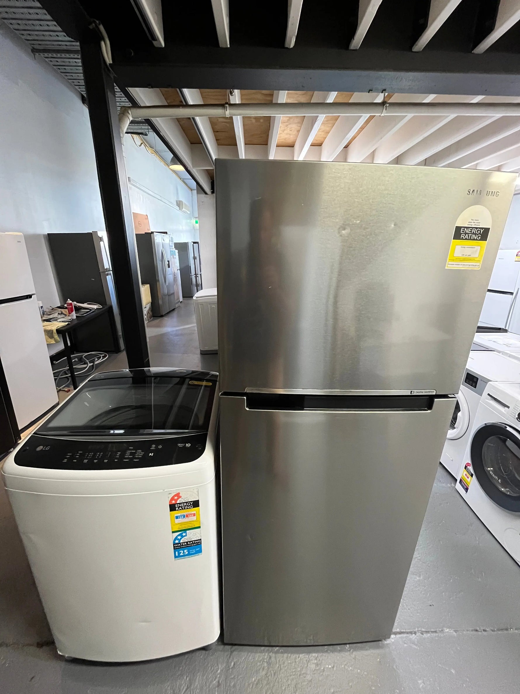 Refurbished combo Samsung 469 ltr top mount fridge freezer & Lg 8.5 kg top loader washer | ALEXANDRIA