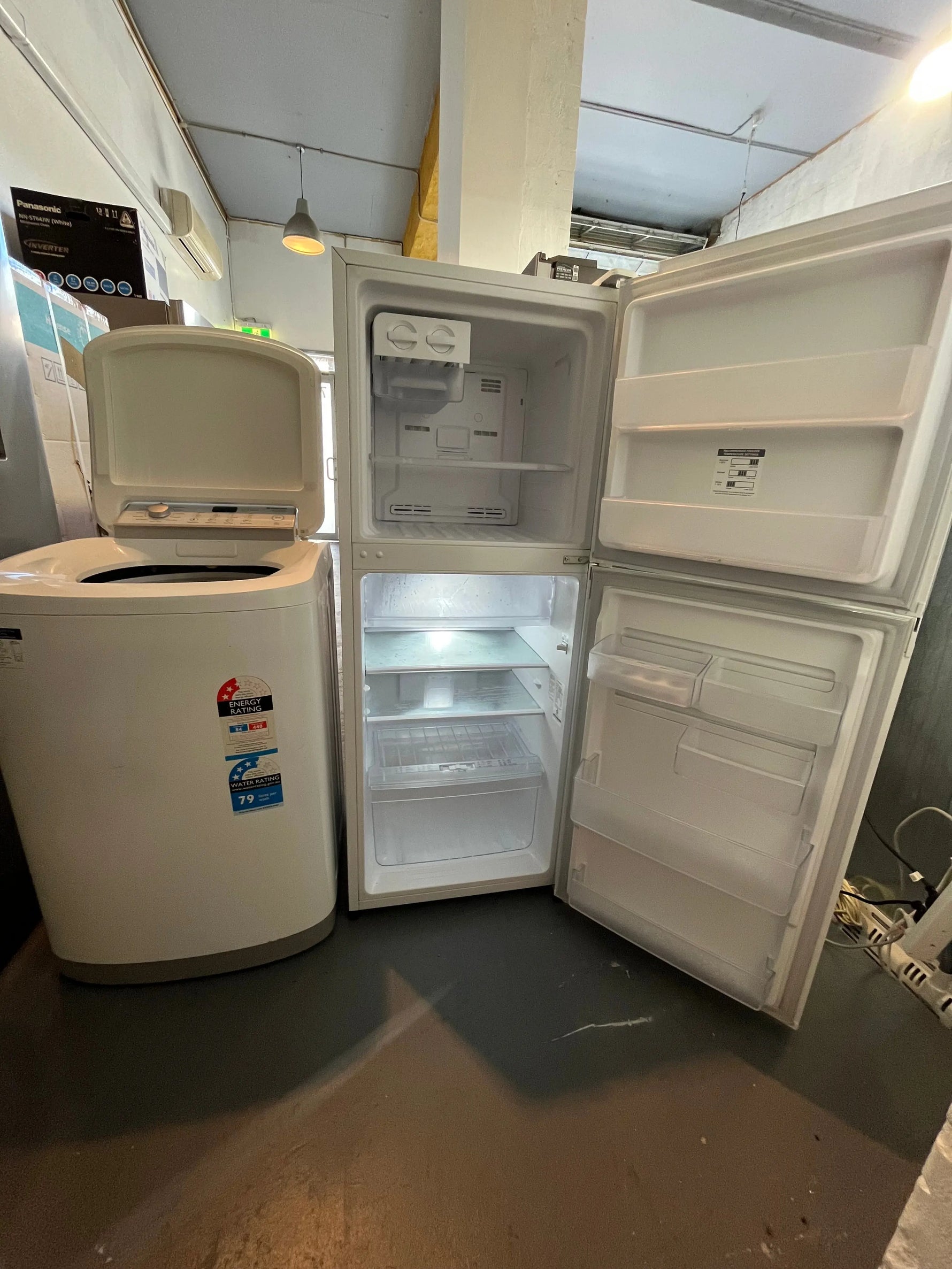 Refurbished combo Westinghouse 230 ltr fridge freezer & Simpson 6.5 kg top loader washer | ALEXANDRIA
