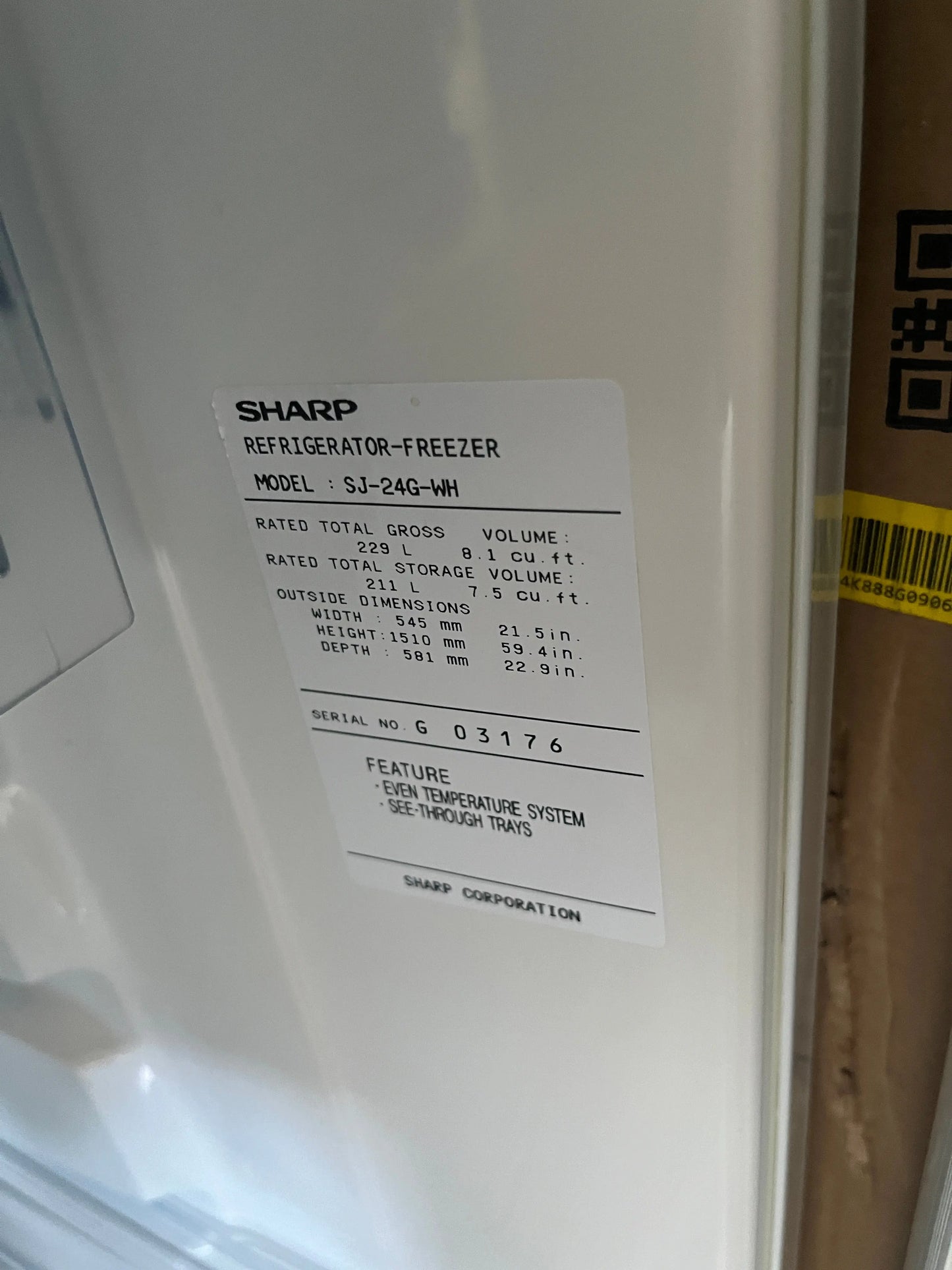 Refurbished sharp 229L Fridge Freezer | ADELAIDE