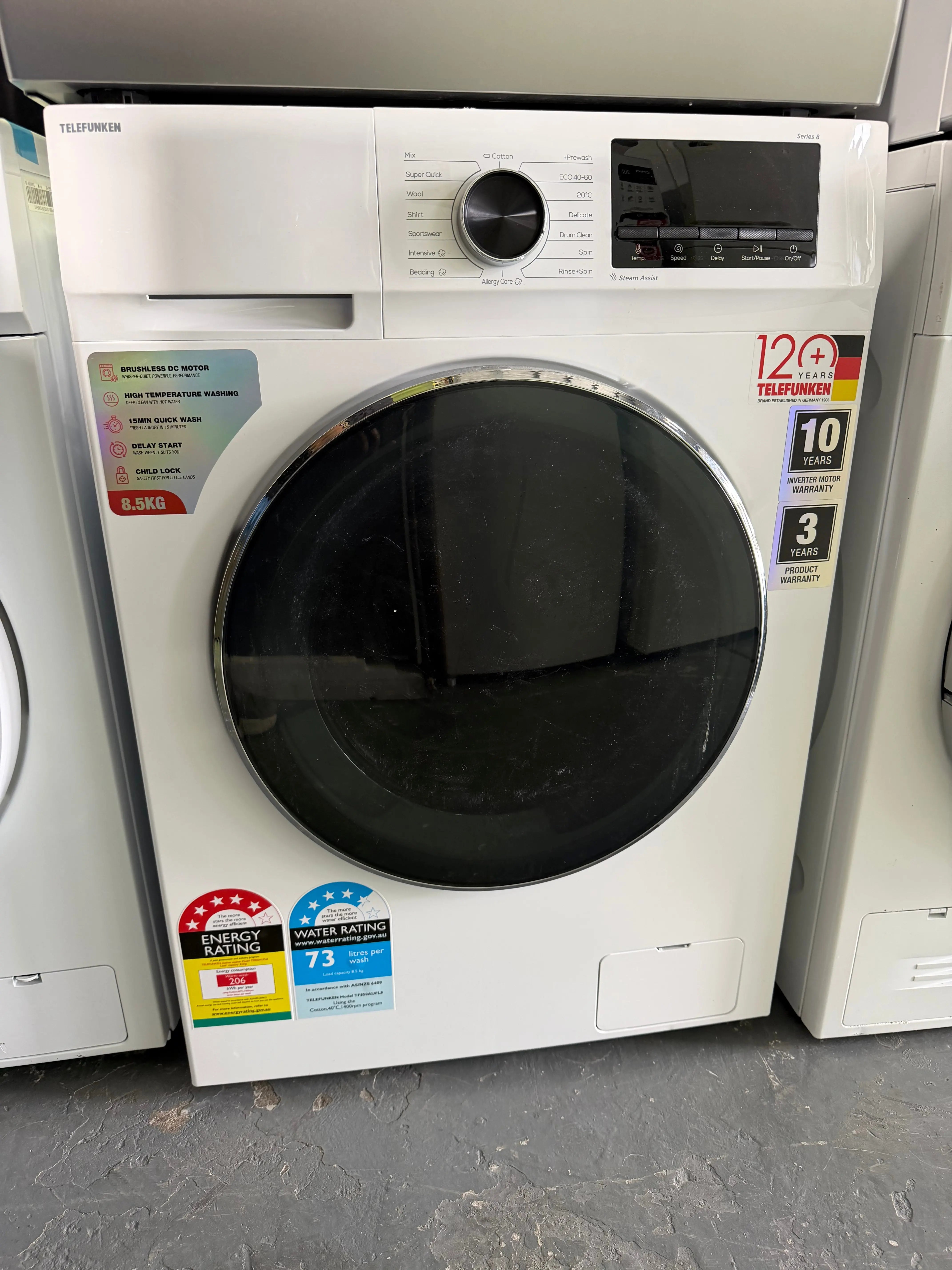 Refurbished telefunken 8.5kg washing machine | Lucky white goods