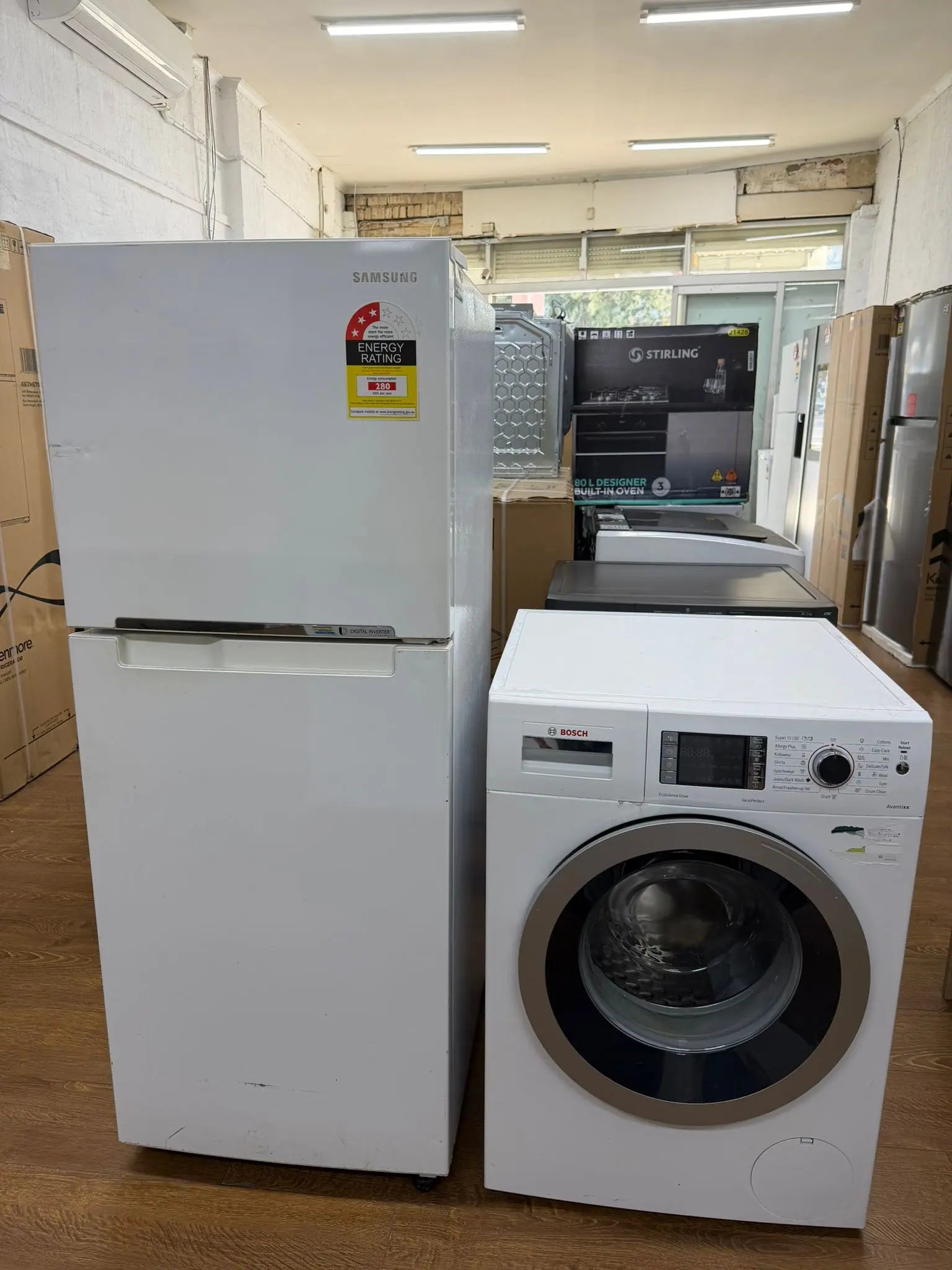 Samsung 227L Fridge + Bosch 7.5kg Washing Machine Combo – Refurbished | RESERVOIR