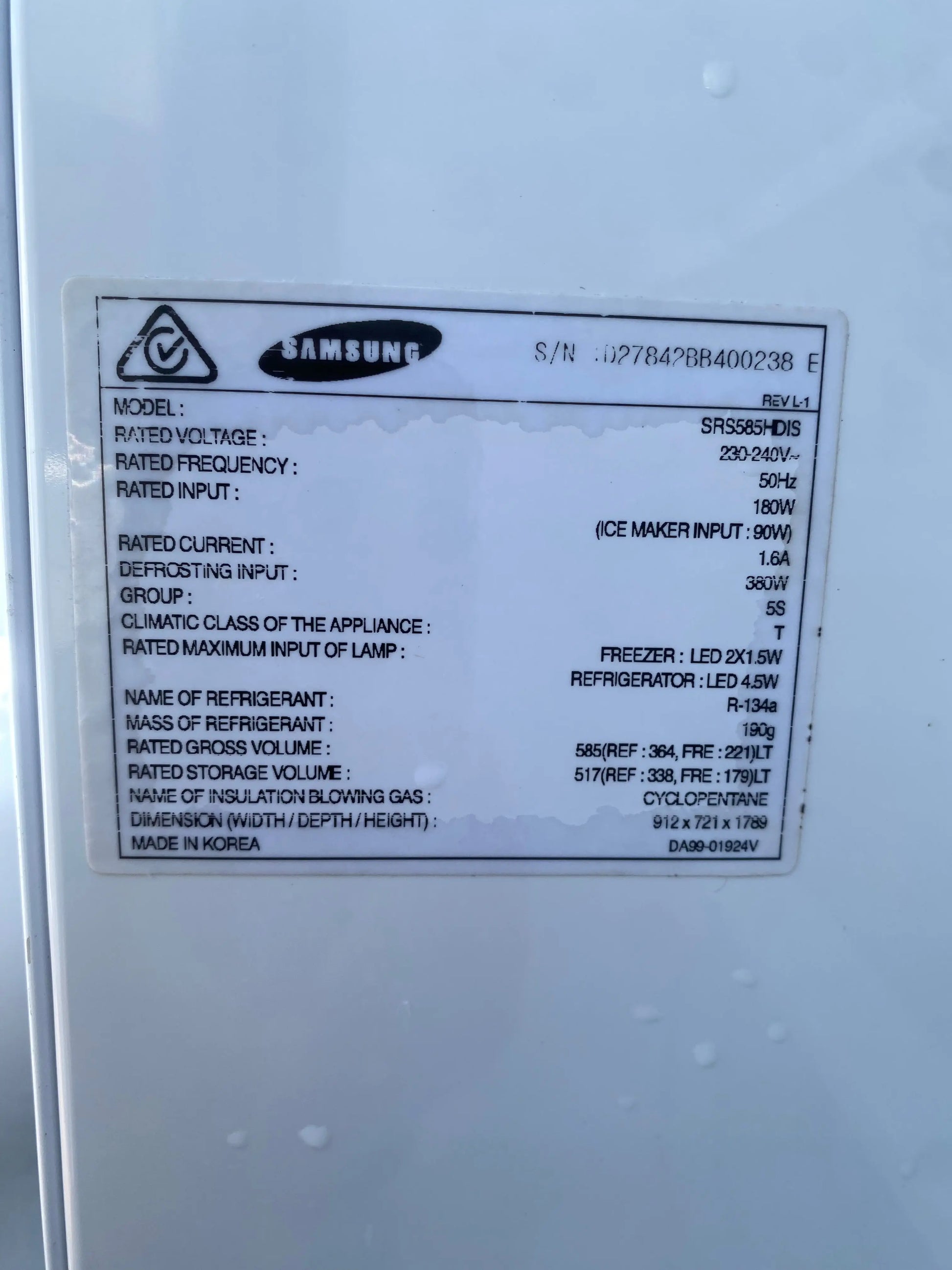 Samsung 585 litres fridge freezer | PERTH