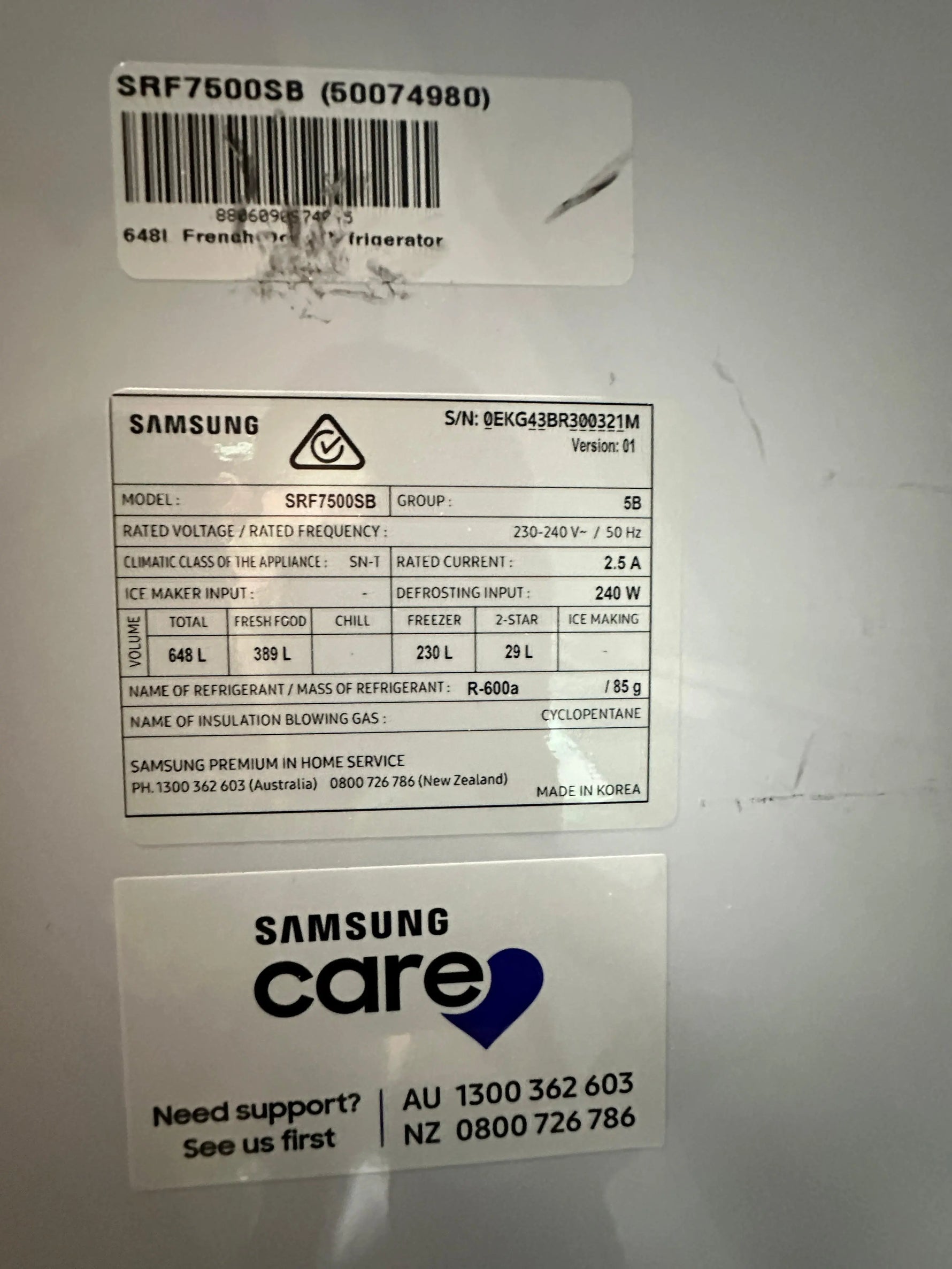 Samsung 648L French Door Refrigerator – Near New Condition | ADELAIDE