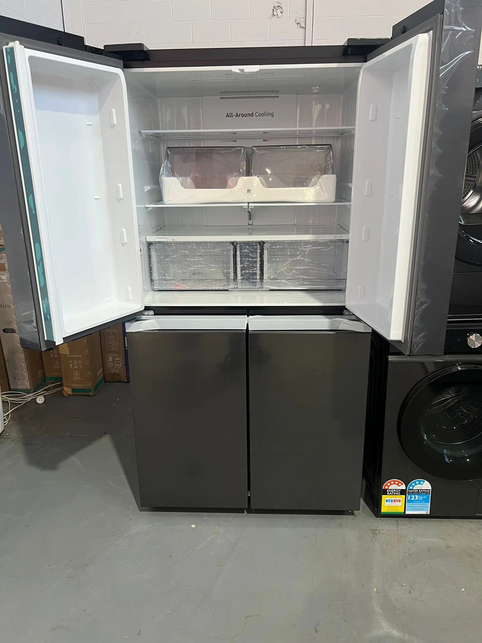 Samsung 649 Litres SRF7100B And Samsung 12 Kgs Washing Machine WW12BB944DGB AND SAMSUNG 8 Kgs Heatpump Dryer DV80T5420AB | ADELAIDE