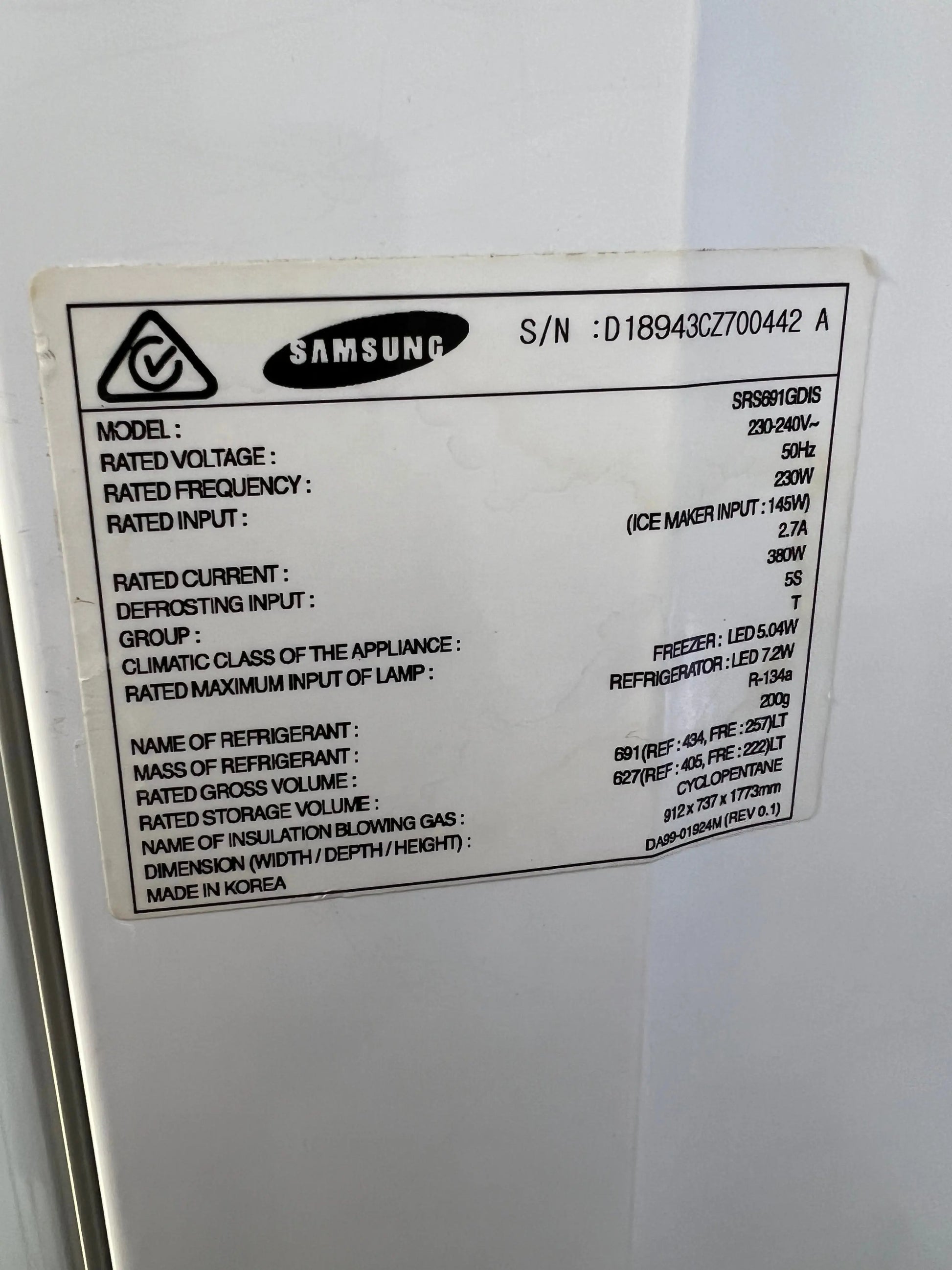 Samsung 691 litres fridge freezer | ADELAIDE