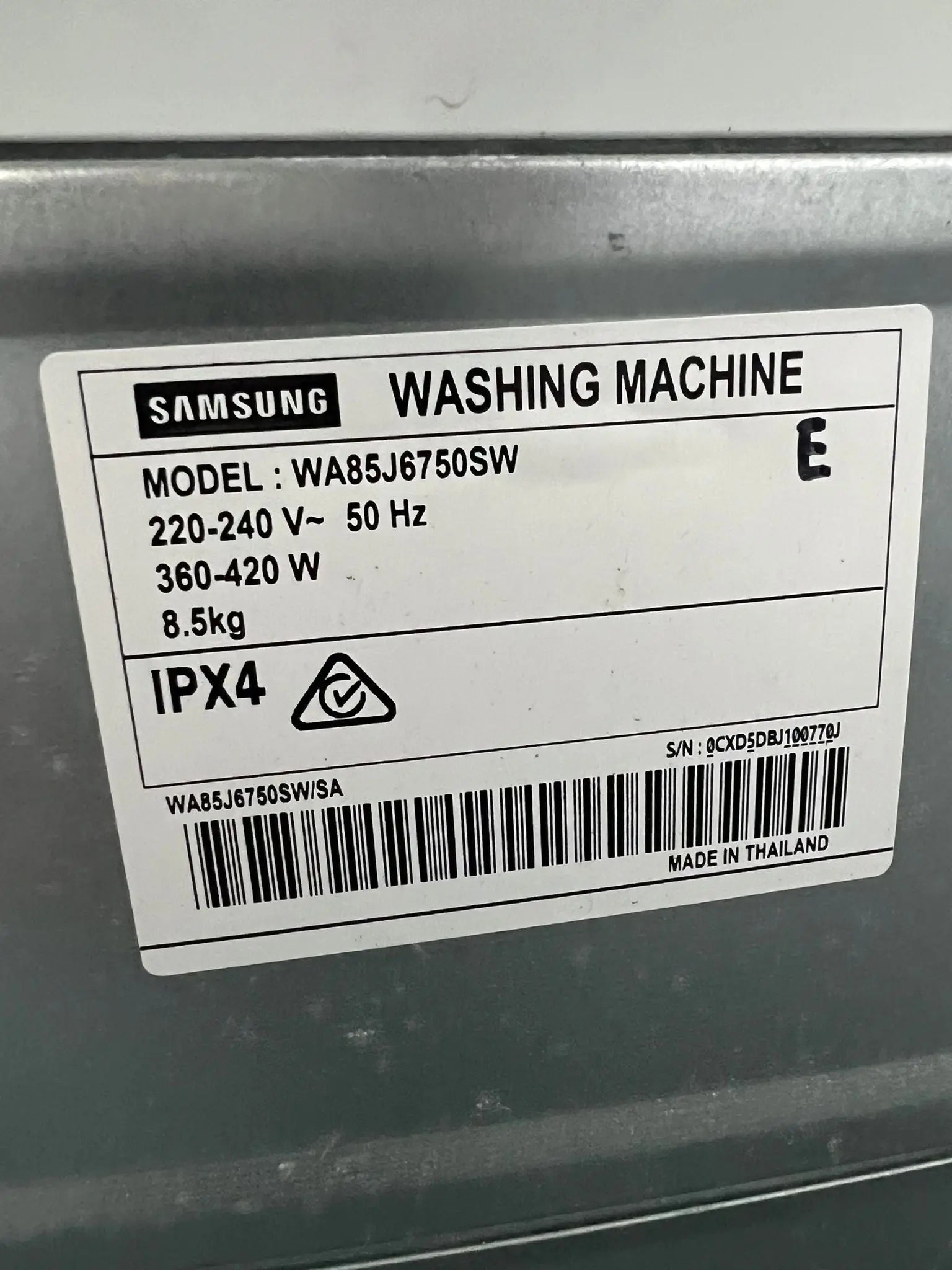 Samsung 8.5kg Top Load Washing Machine WA85J6750SW – Refurbished | ADELAIDE