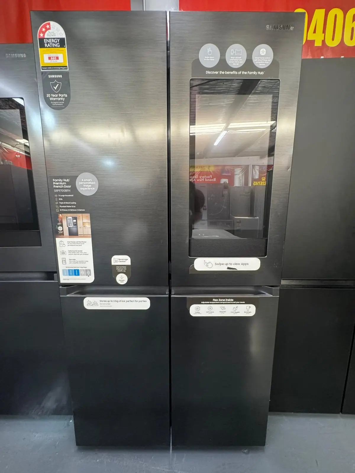 Samsung 810L Family Hub French Door Refrigerator – Matte Black (SRF9700BFH) | SYDNEY