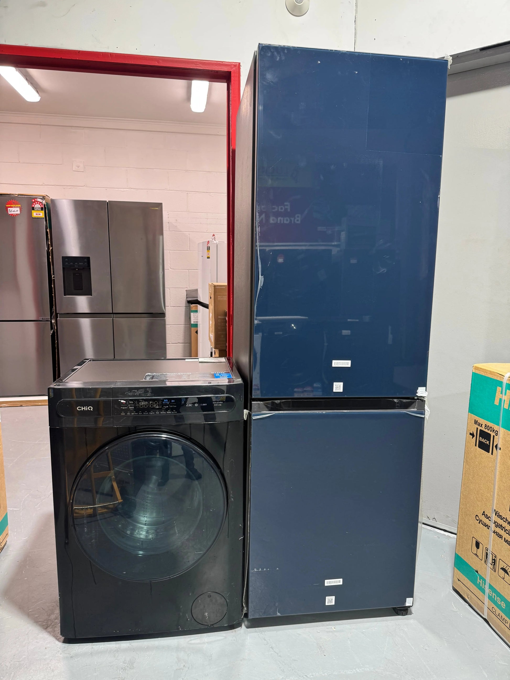 Samsung Bespoke 339L Modular Bottom Mount Fridge SRLX4100N and CHIQ 8kg Front Loader Washing Machine | SYDNEY