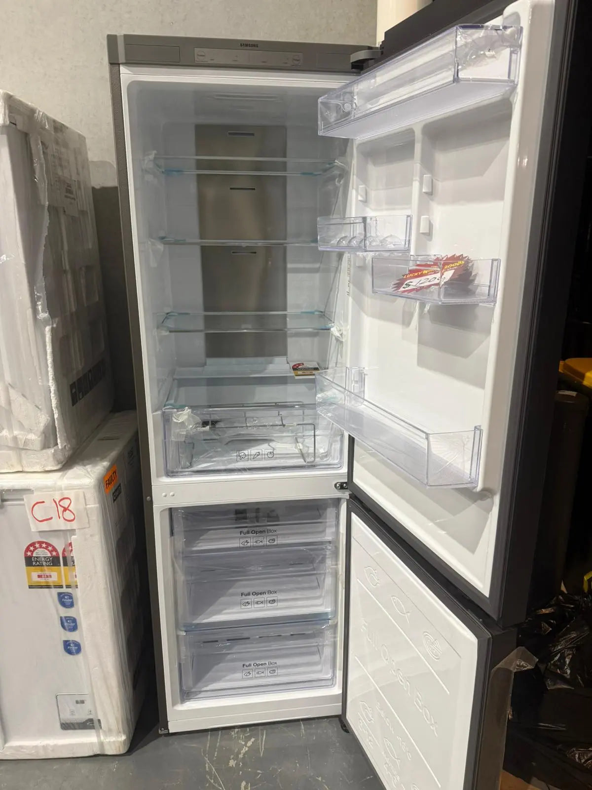 Samsung SRLX4100N 339L Bottom Mount Refrigerator Freezer – Factory seconds (Frost Free, Inverter, SpaceMax Style) | MELBOURNE