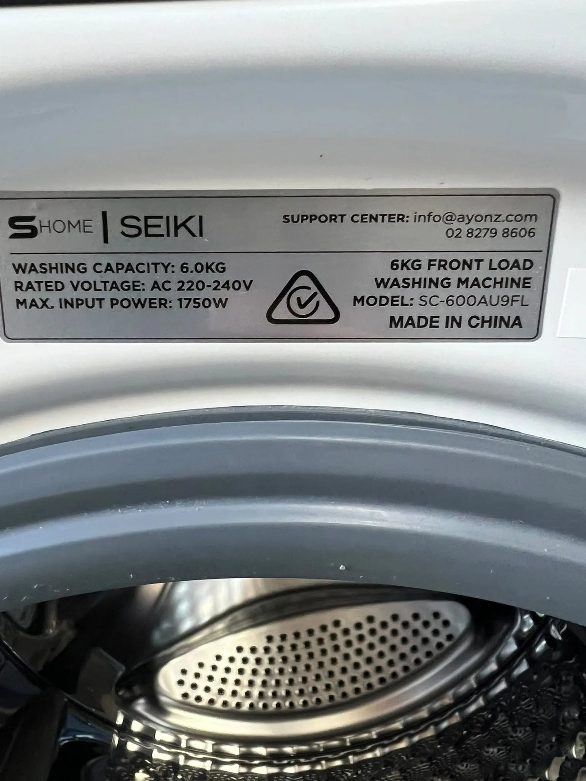 Seiki SC-600AU9FL 6kg Front Load Washing Machine – Refurbished | ADELAIDE