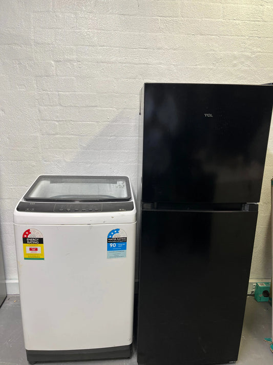 TCL 200L fridge freezer and TCL 8 kgs top loader washing machine | ALEXANDRIA