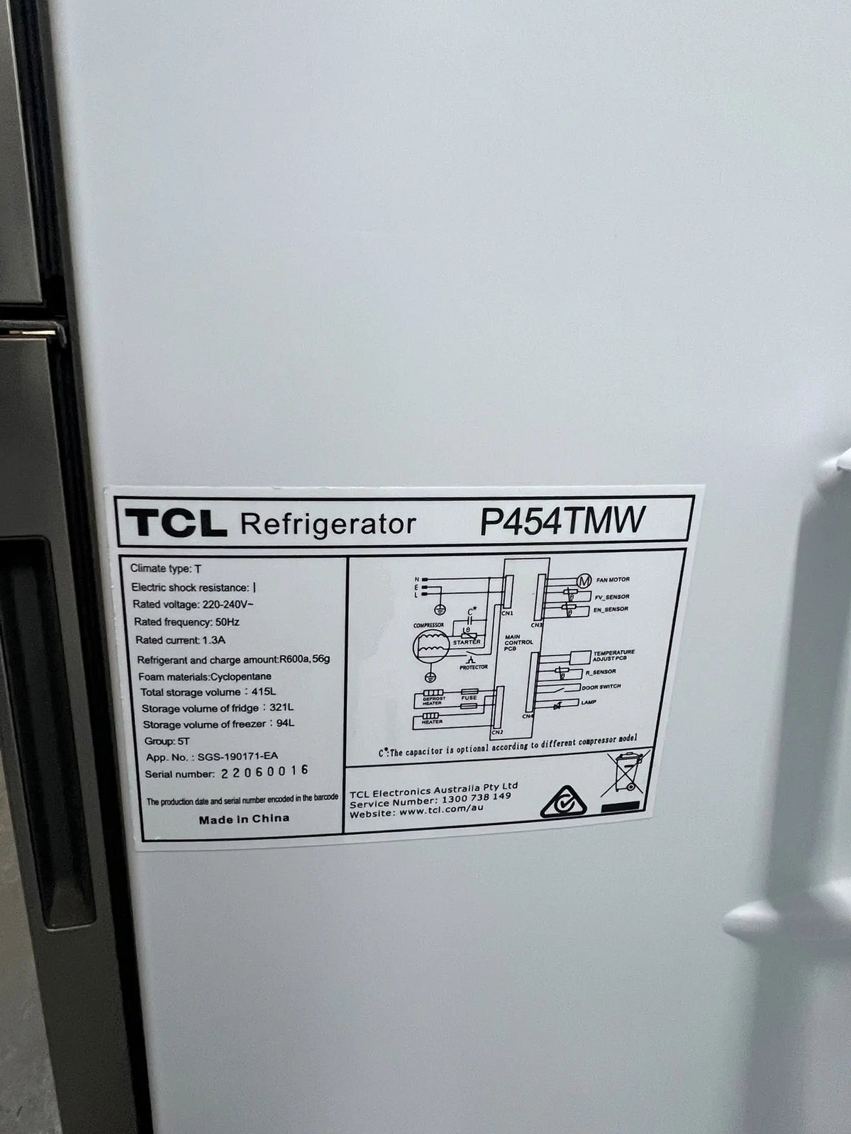 TCL 415L Top Mount Fridge in Matte White – Refurbished | ADELAIDE