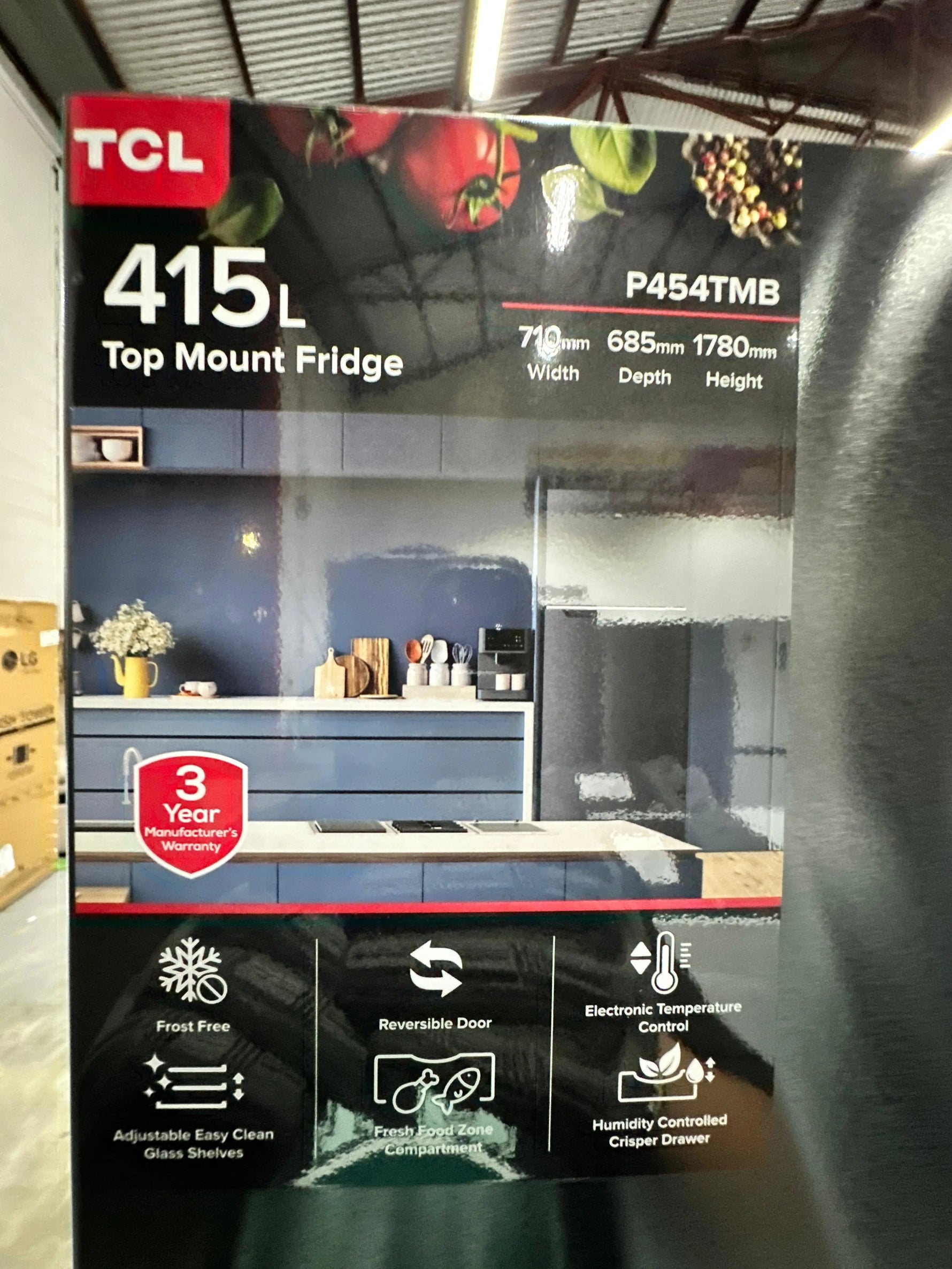 TCL 415L Top Mount Refrigerator Freezer – Factory Second | ADELAIDE