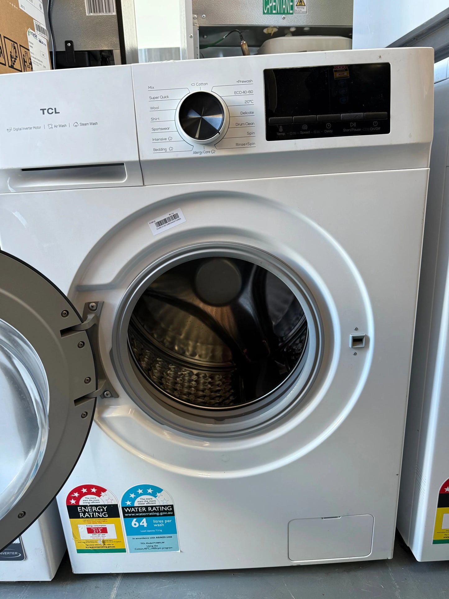 TCL 7.5kg Front Load Washing Machine – Refurbished | White P108FLW | MELBOURNE