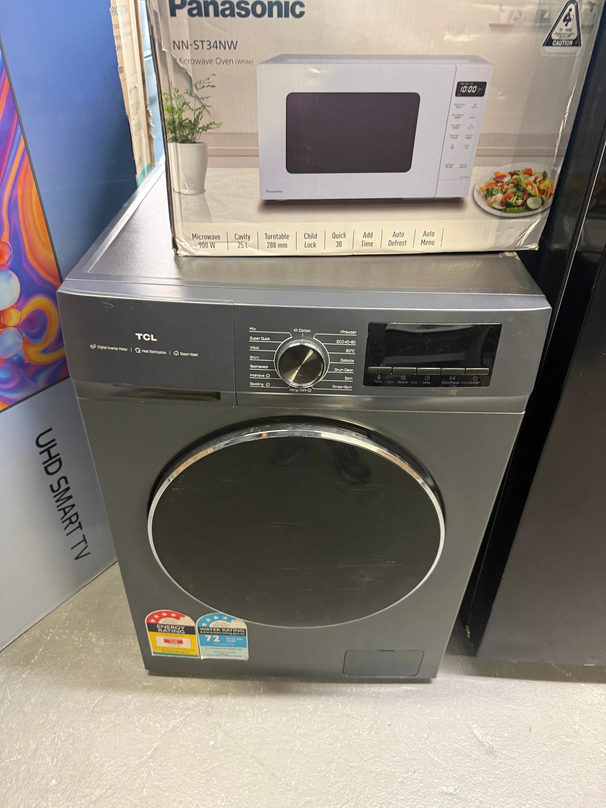 TCL 8.5 kgs washing machine Chiq 559L side by side door fridge freezer Falcon 55 inch Tv and free microwave | ALEXANDRIA
