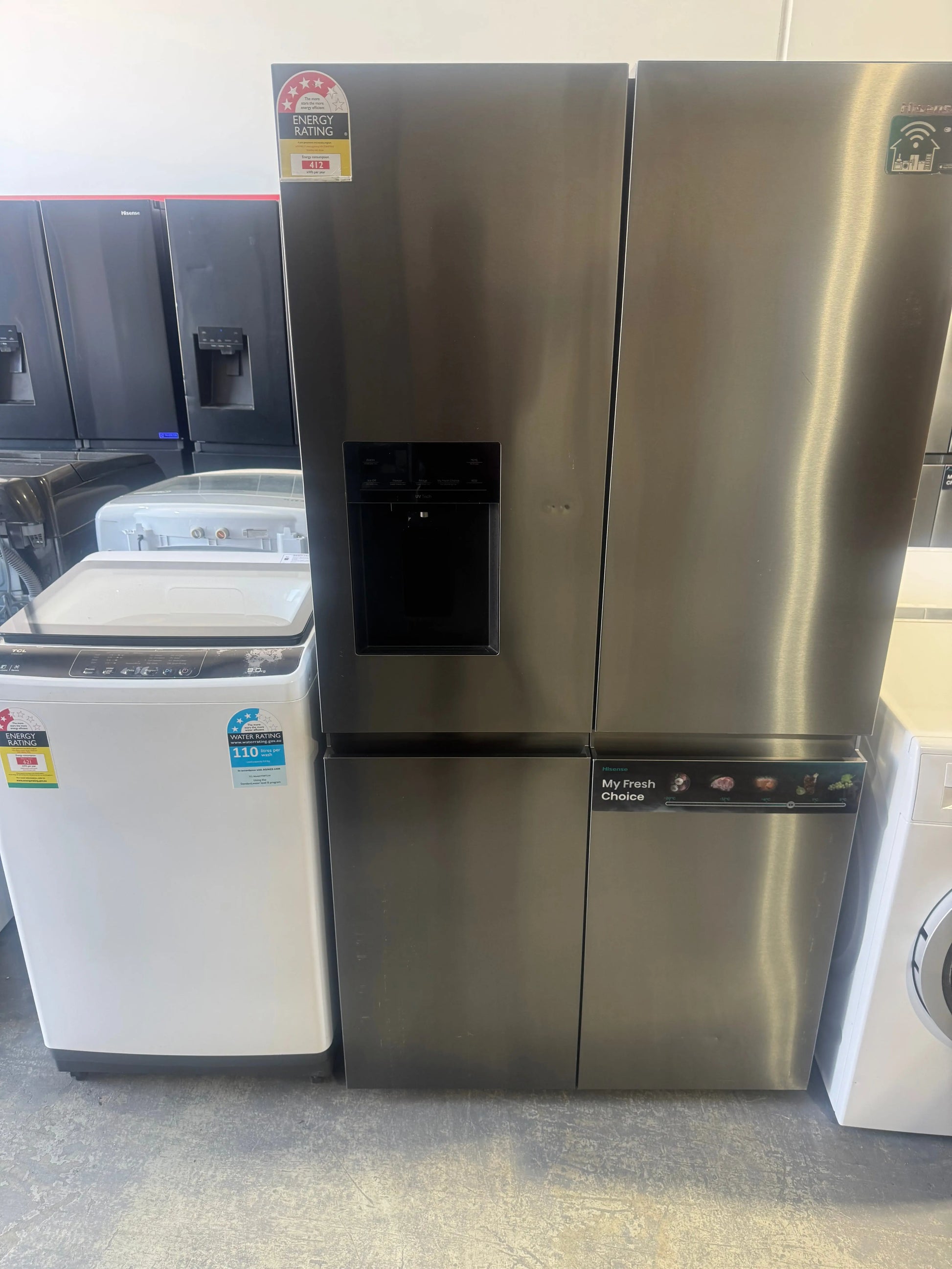 TCL 9kgs washing machine & Hisense 640L fridge freezer | PERTH