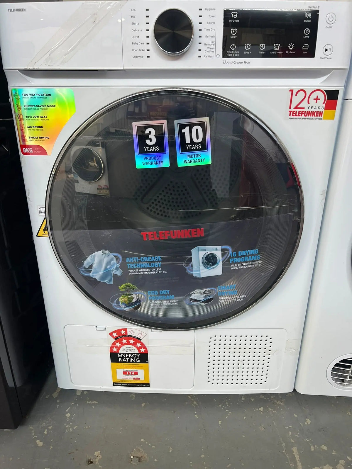 Telefunken TF800AU8HP 8kg Heat Pump Clothes Dryer – Refurbished | ADELAIDE