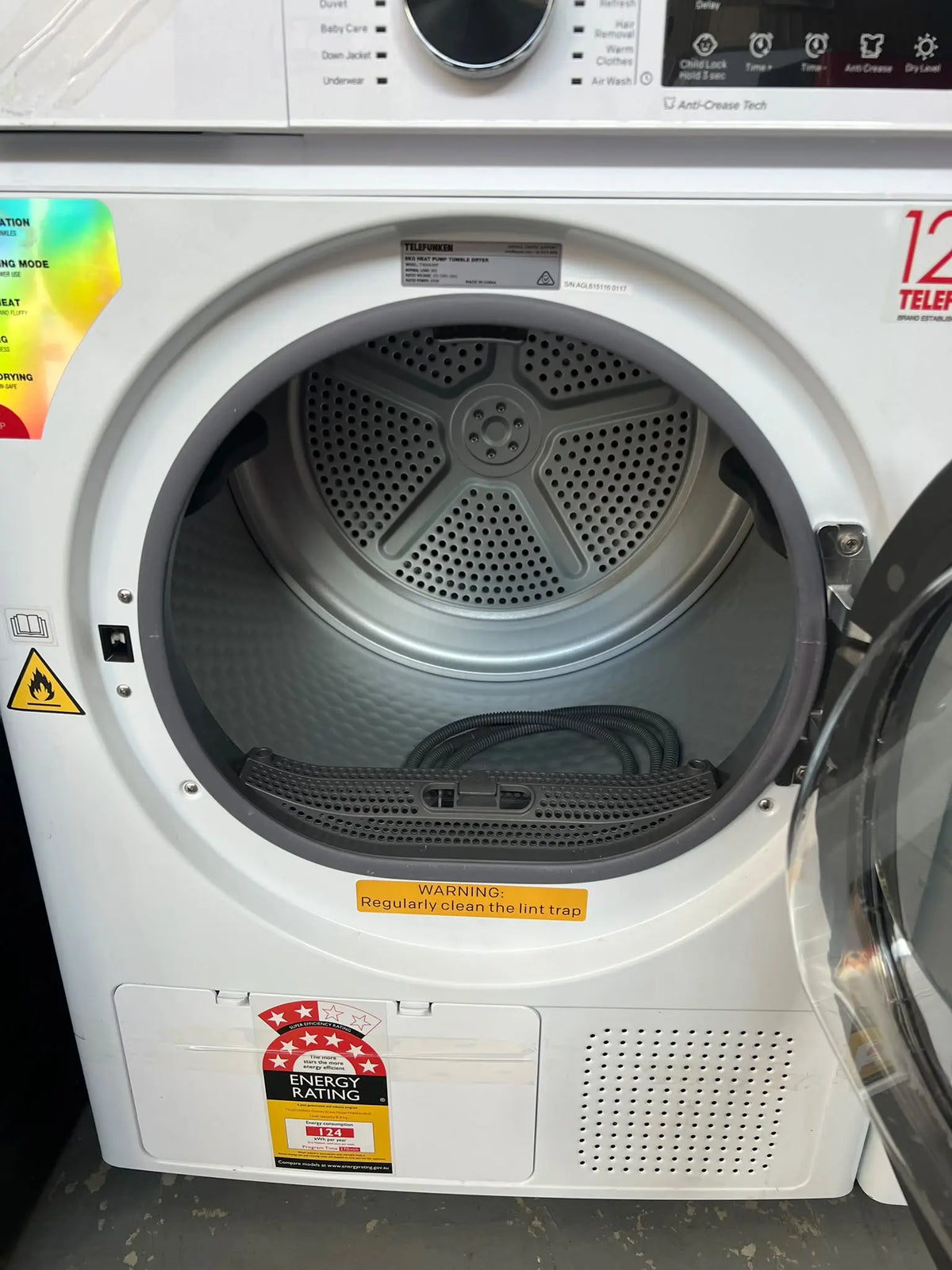 Telefunken TF800AU8HP 8kg Heat Pump Clothes Dryer – Refurbished | ADELAIDE