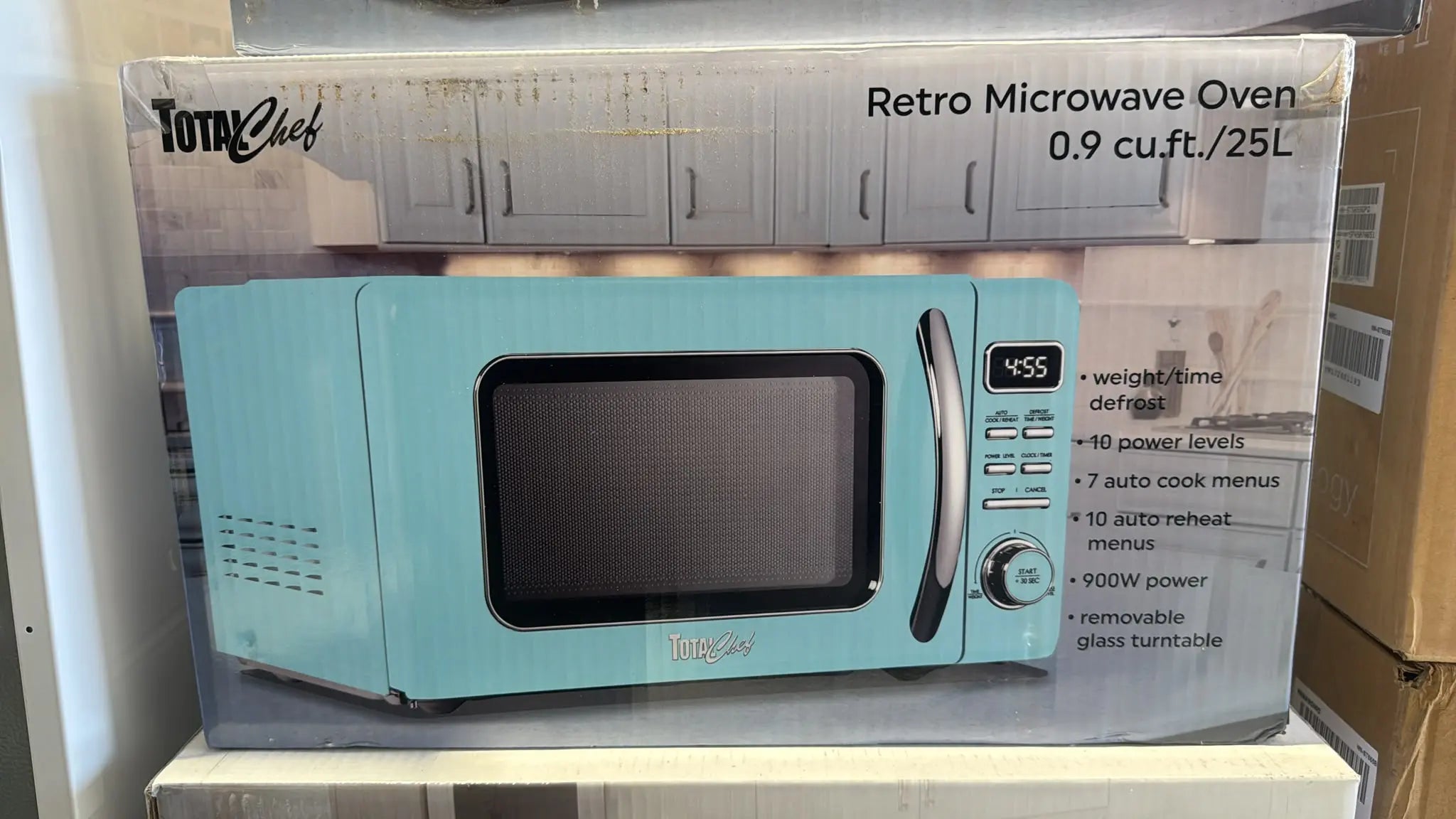 Total Chef 25L Retro Countertop Microwave Oven – Turquoise | PERTH