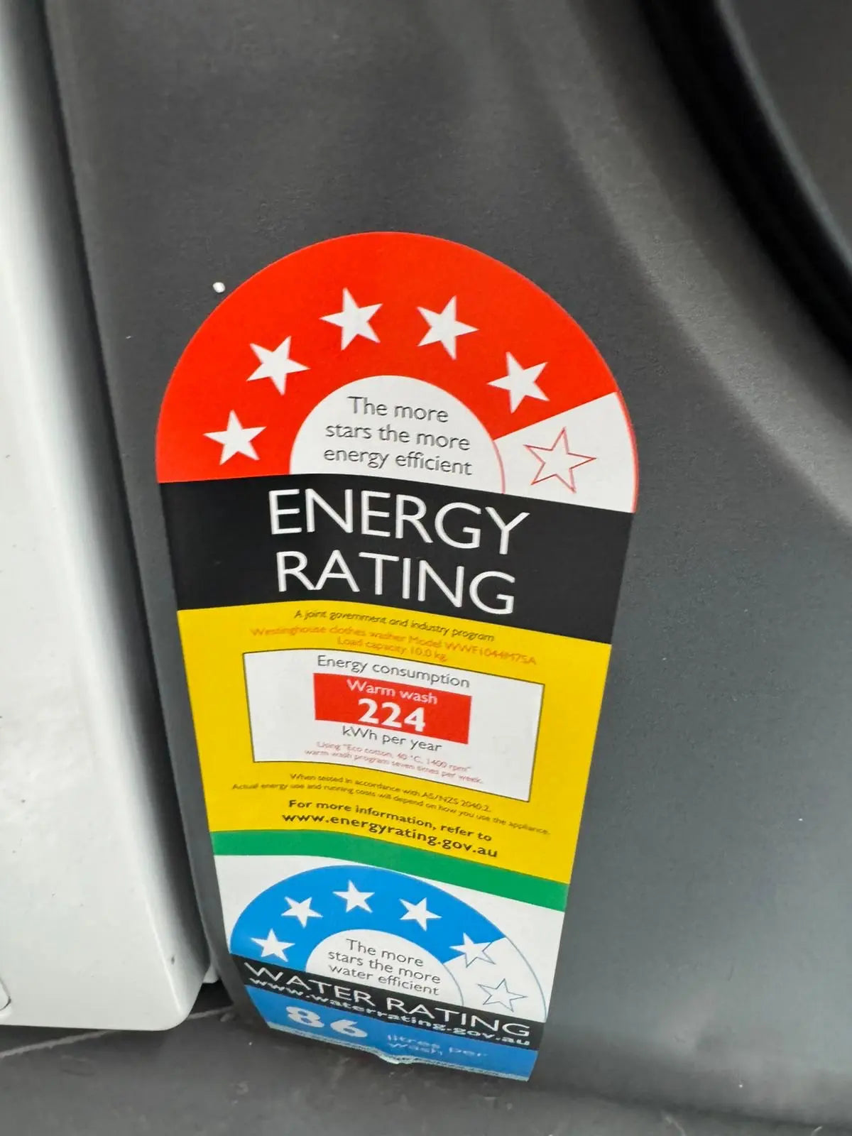 WESTINGHOUSE 10KG DARK GREY FRONT LOAD WASHING MACHINE WWF1044M7SA | SYDNEY