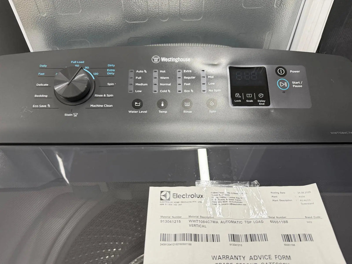 Westinghouse 10kg EasyCare Top Load Washer – Factory Second | RESERVOIR