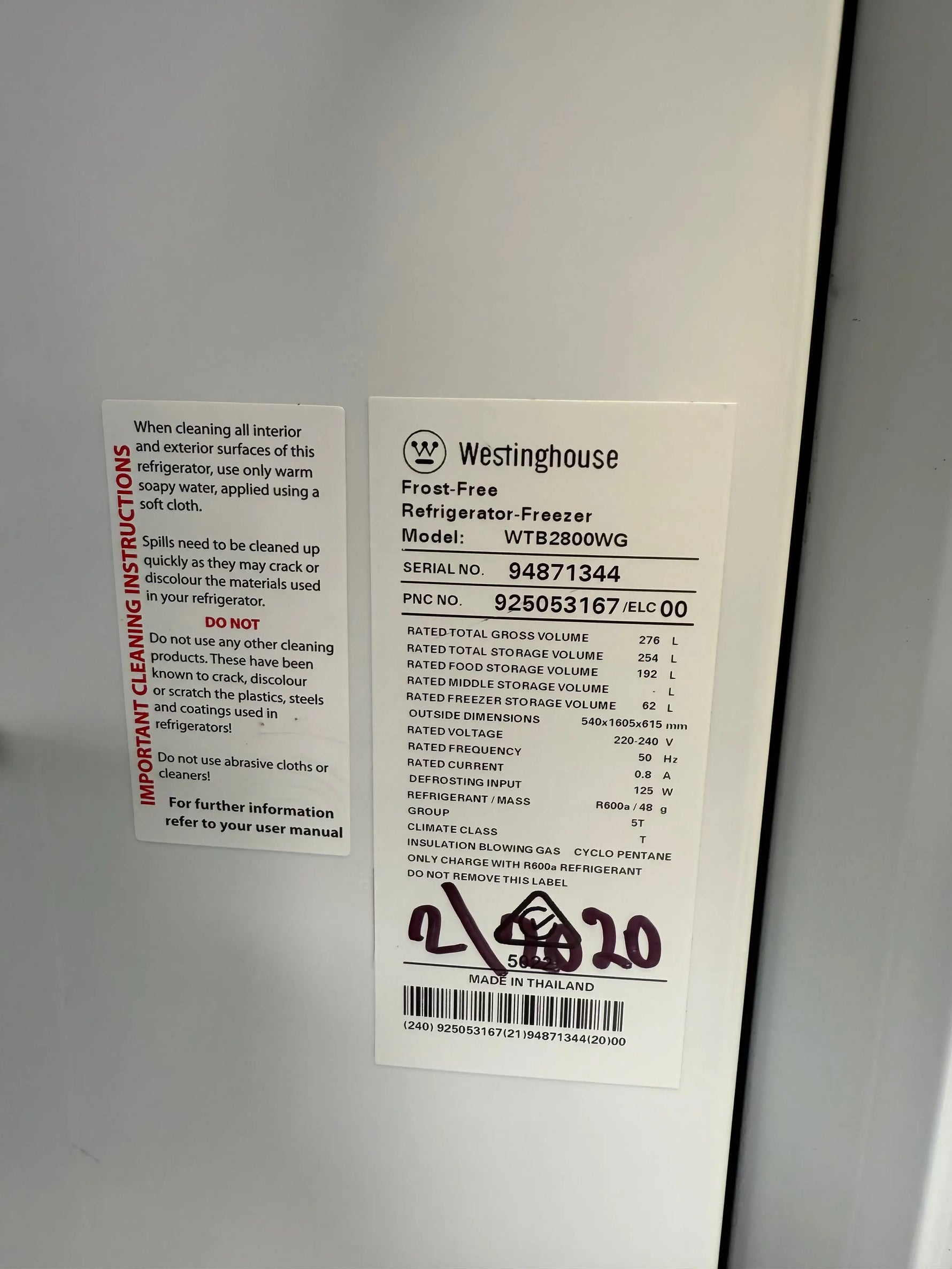 Westinghouse 280L Top Mount Fridge – Refurbished | WTB2800 | MELBOURNE