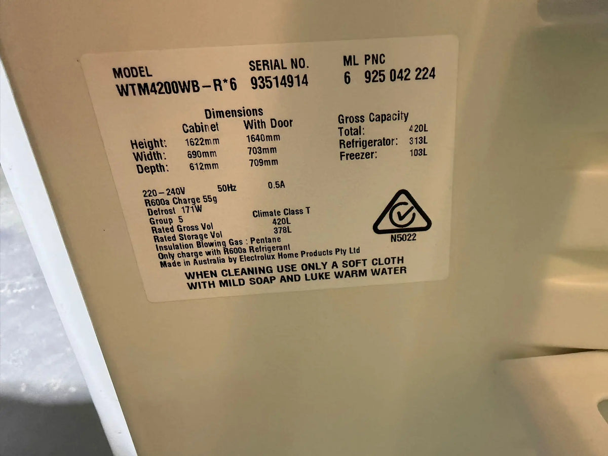 Westinghouse 420L Top Mount Fridge – Refurbished | BRISBANE