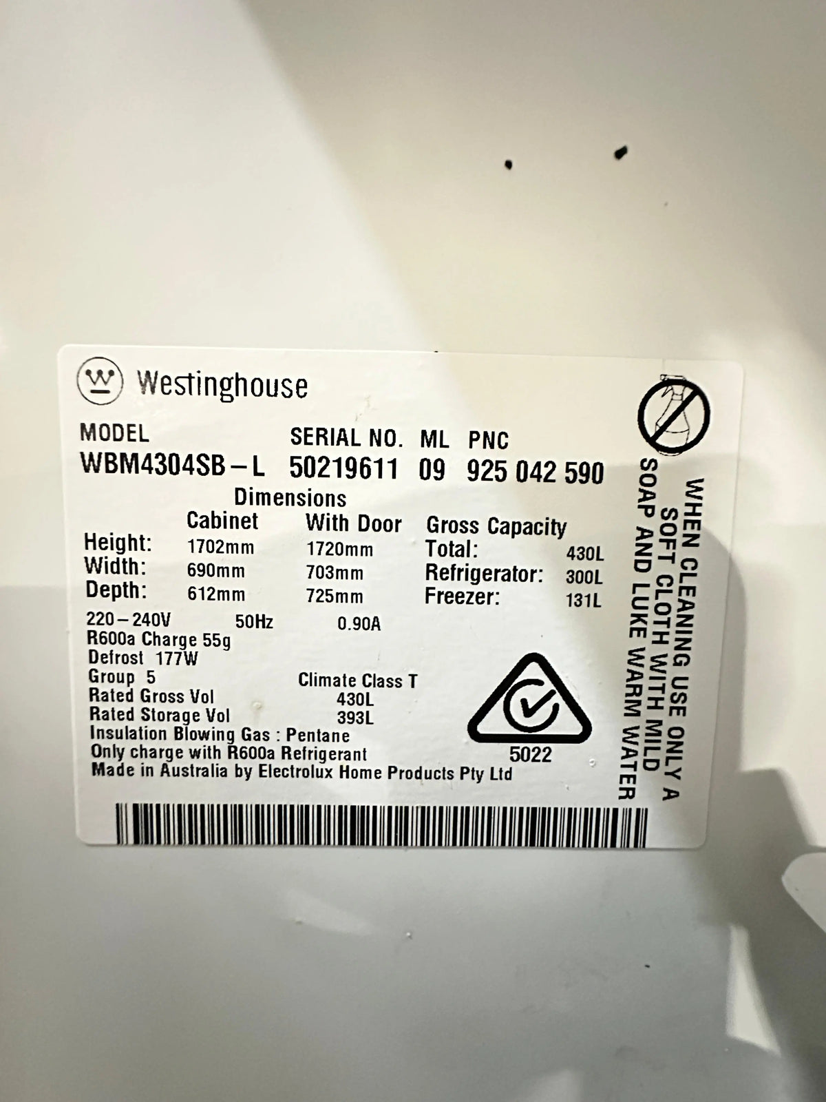 Westinghouse 430L Bottom Mount Fridge Freezer – Refurbished | PERTH