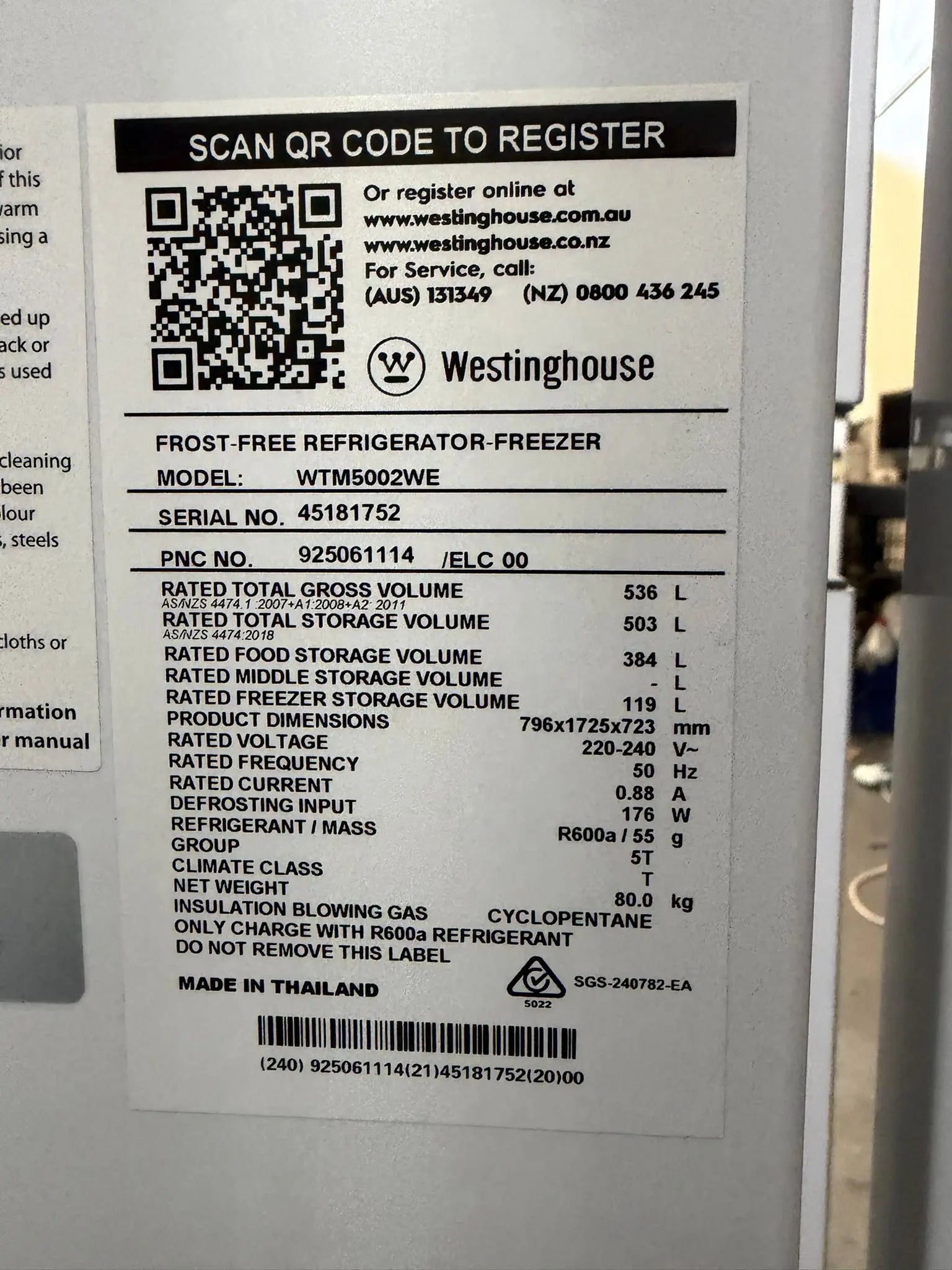 Westinghouse 536L Top Mount Fridge Freezer – Factory Seconds | BRISBANE