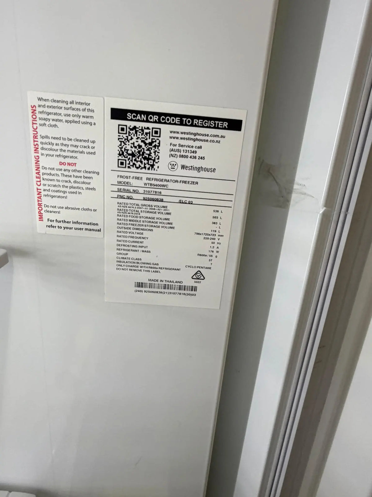 Westinghouse 536L Top Mount Refrigerator – Refurbished | BRISBANE