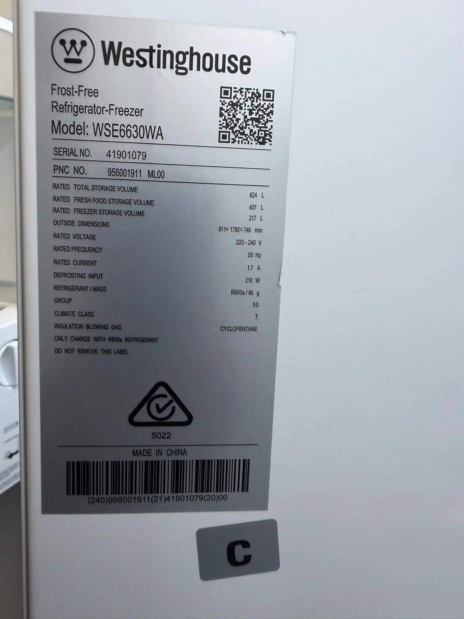 Westinghouse 624L Side by Side Fridge Freezer – Factory Seconds | BRISBANE