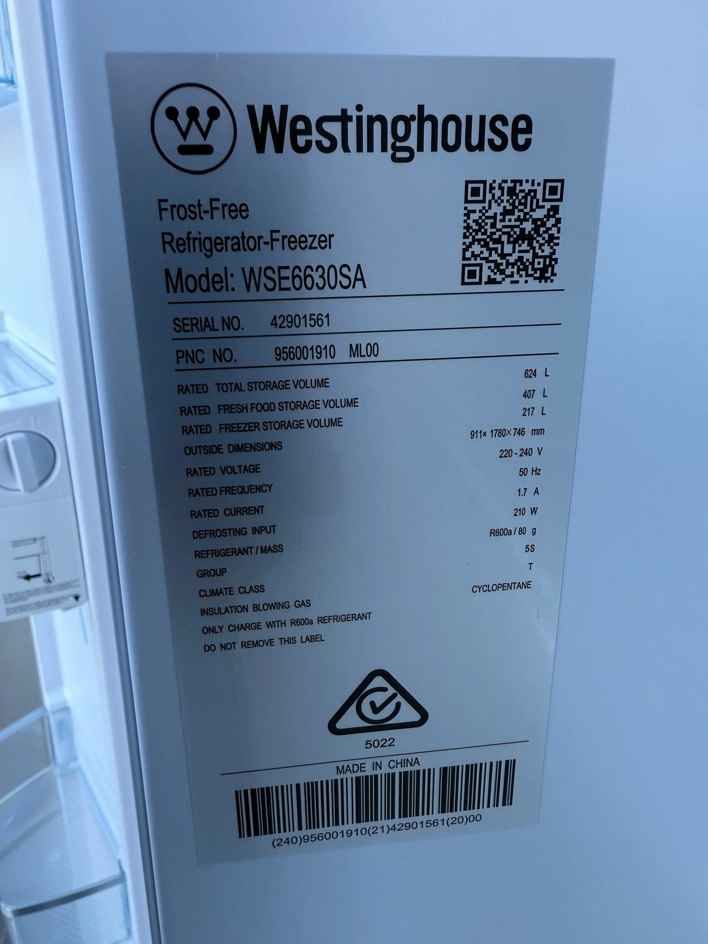 Westinghouse 624L Side‑by‑Side Fridge – Refurbished - Westinghouse 7.5kg Front Load Washing Machine | MELBOURNE