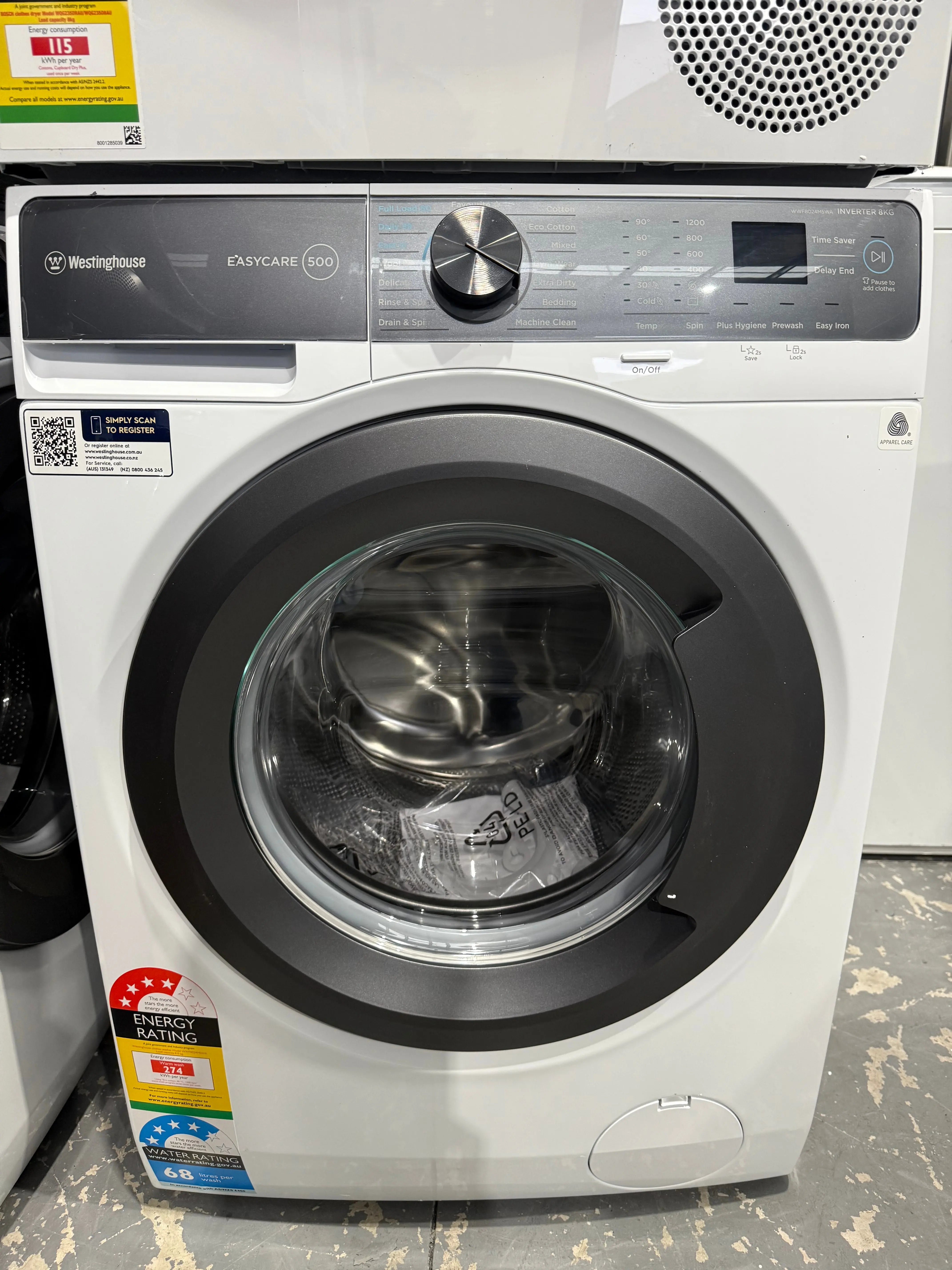 Westinghouse 8kg Front Load Washer – Factory Seconds | WWF8024M5WA | MELBOURNE
