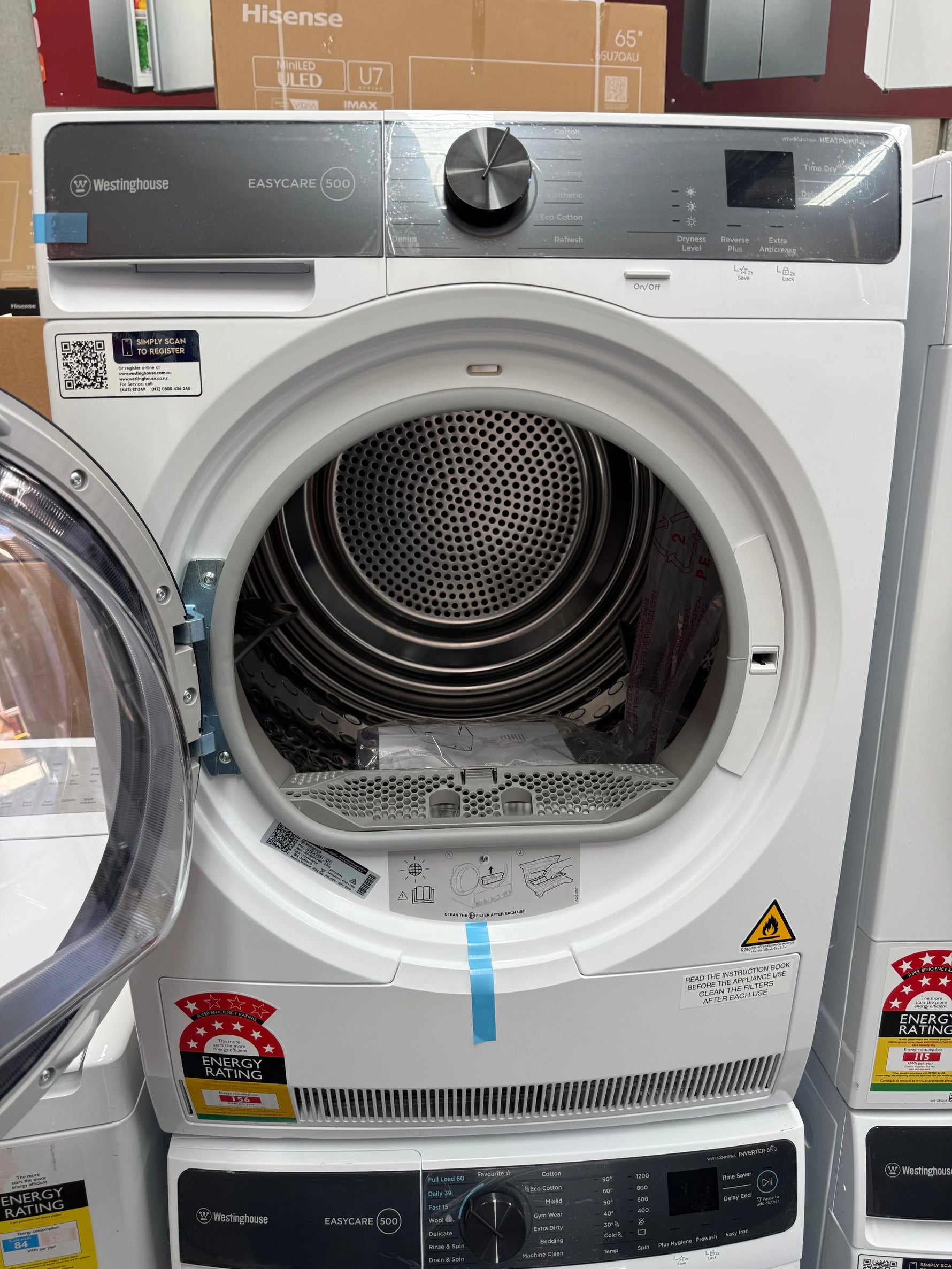 Westinghouse 8kg Heat Pump Dryer – Factory Seconds | WDH804N7WA | MELBOURNE