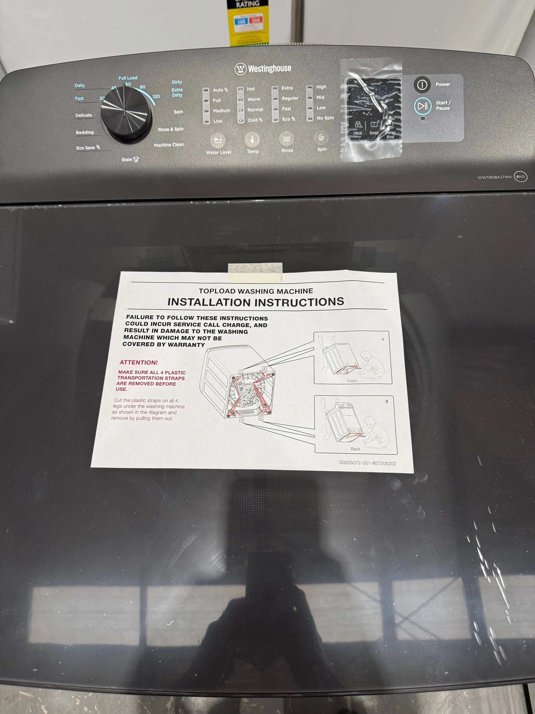 Westinghouse 8kg Top Load Washing Machine – Factory Seconds | WWT8084J7WA | MELBOURNE