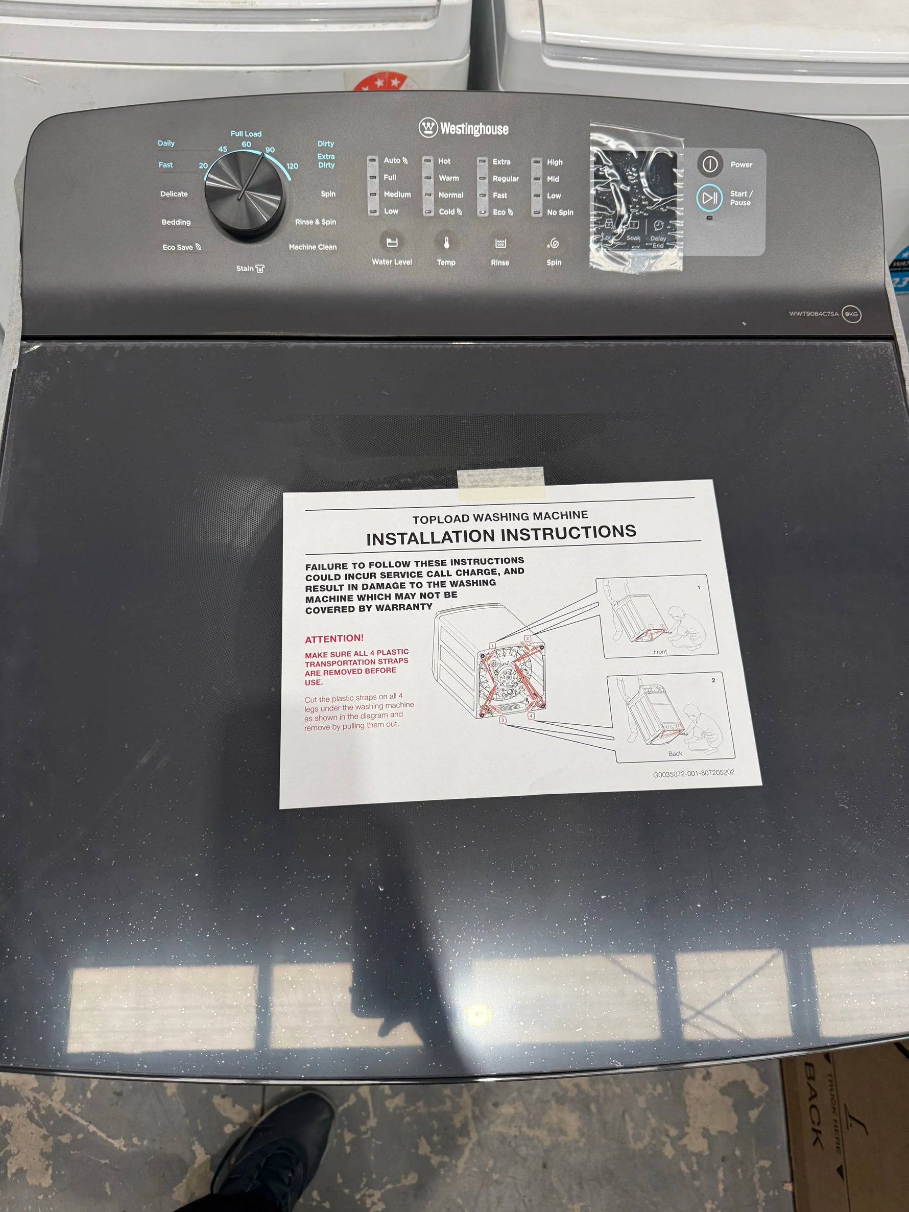 Westinghouse 9kg Top Load Washing Machine – Factory Seconds | WWT9084 | MELBOURNE