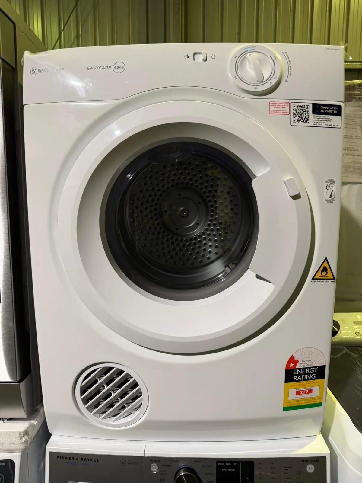 Westinghouse Front Load Clothes Dryer WDV457H3WB 4.5kg – Refurbished | BRISBANE