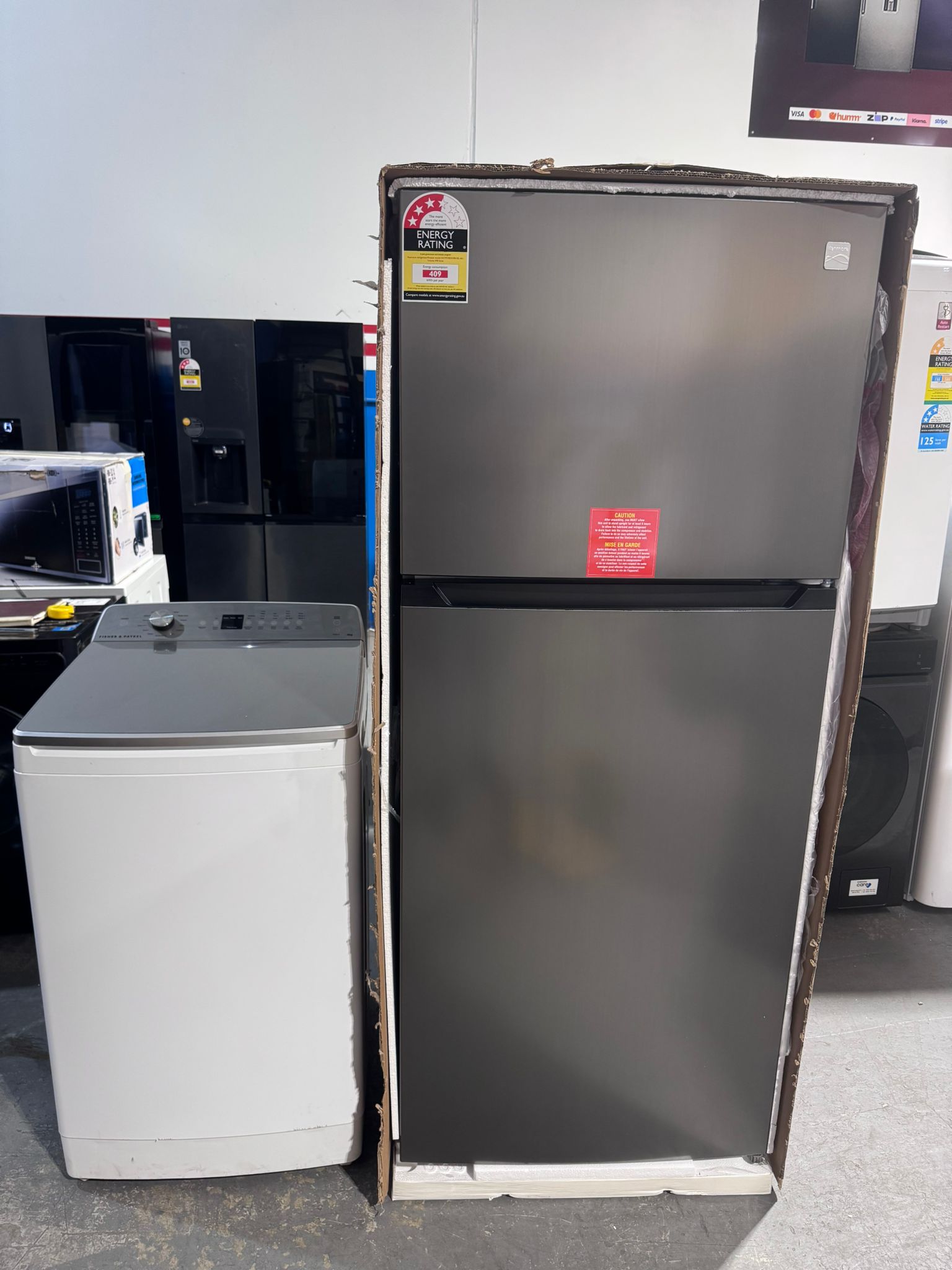 Kenmore 498L Fridge + Fisher & Paykel 8kg Washer Package