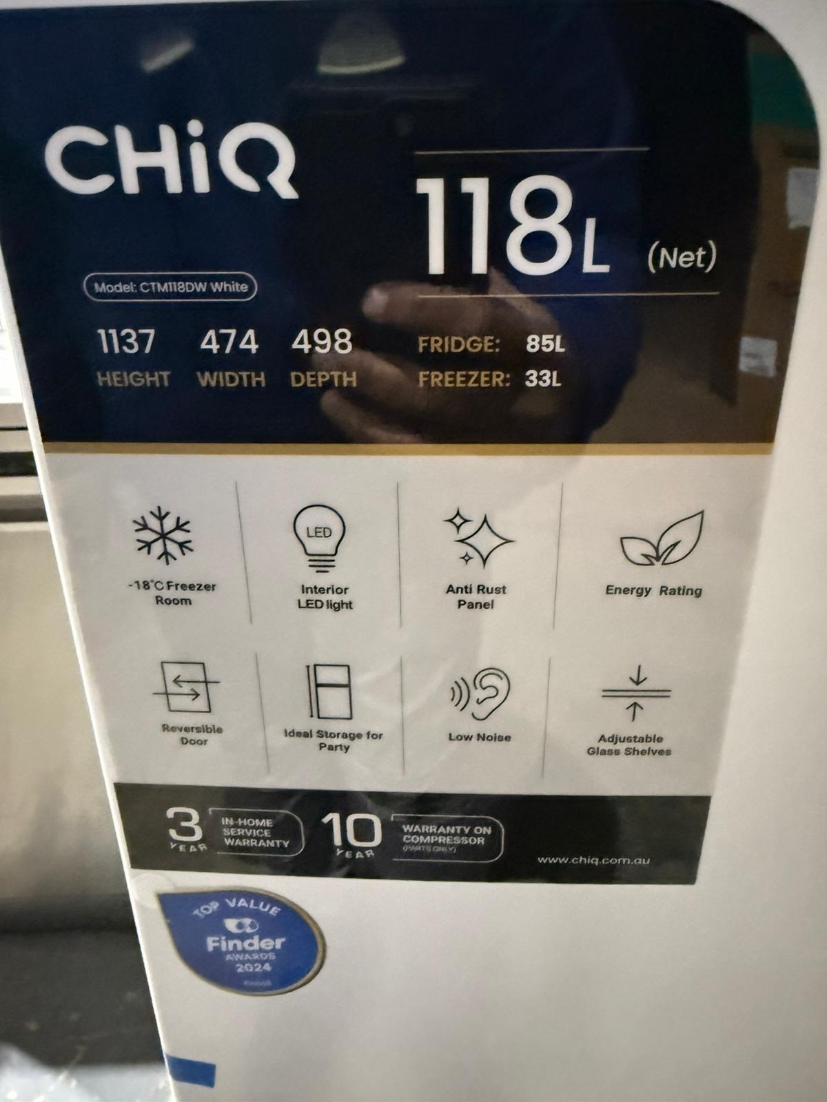 CHiQ 118 Litres Fridge Freezer