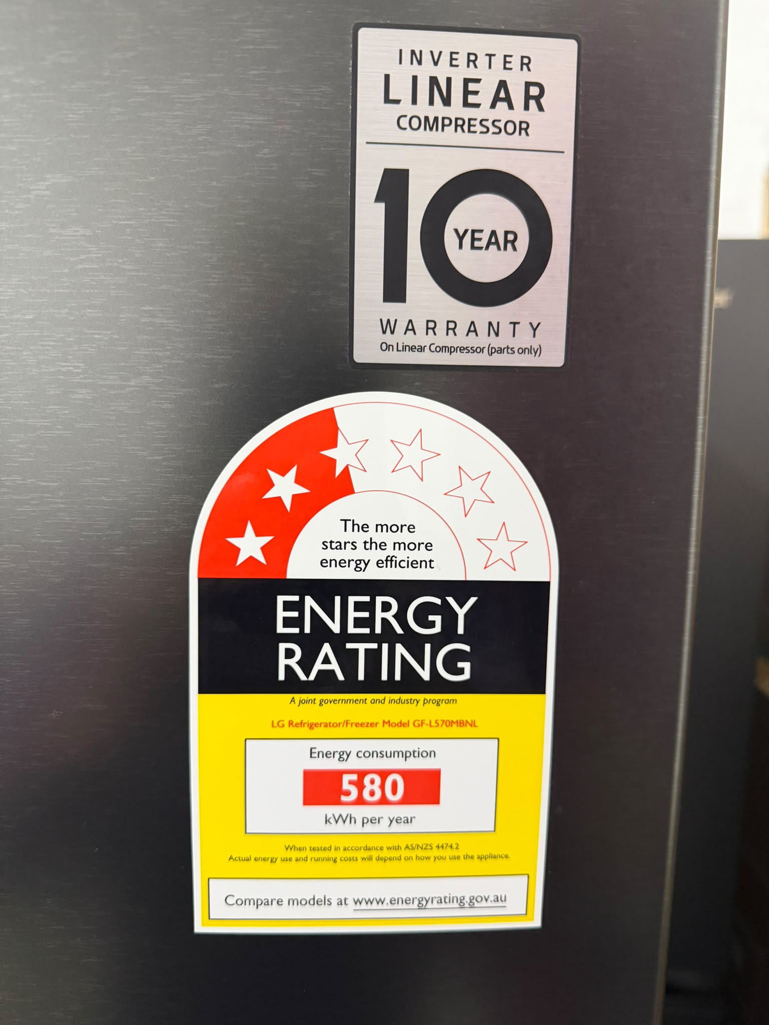 LG 506L Slim French Door Fridge with Non-Plumbed - GF-LN500MBL