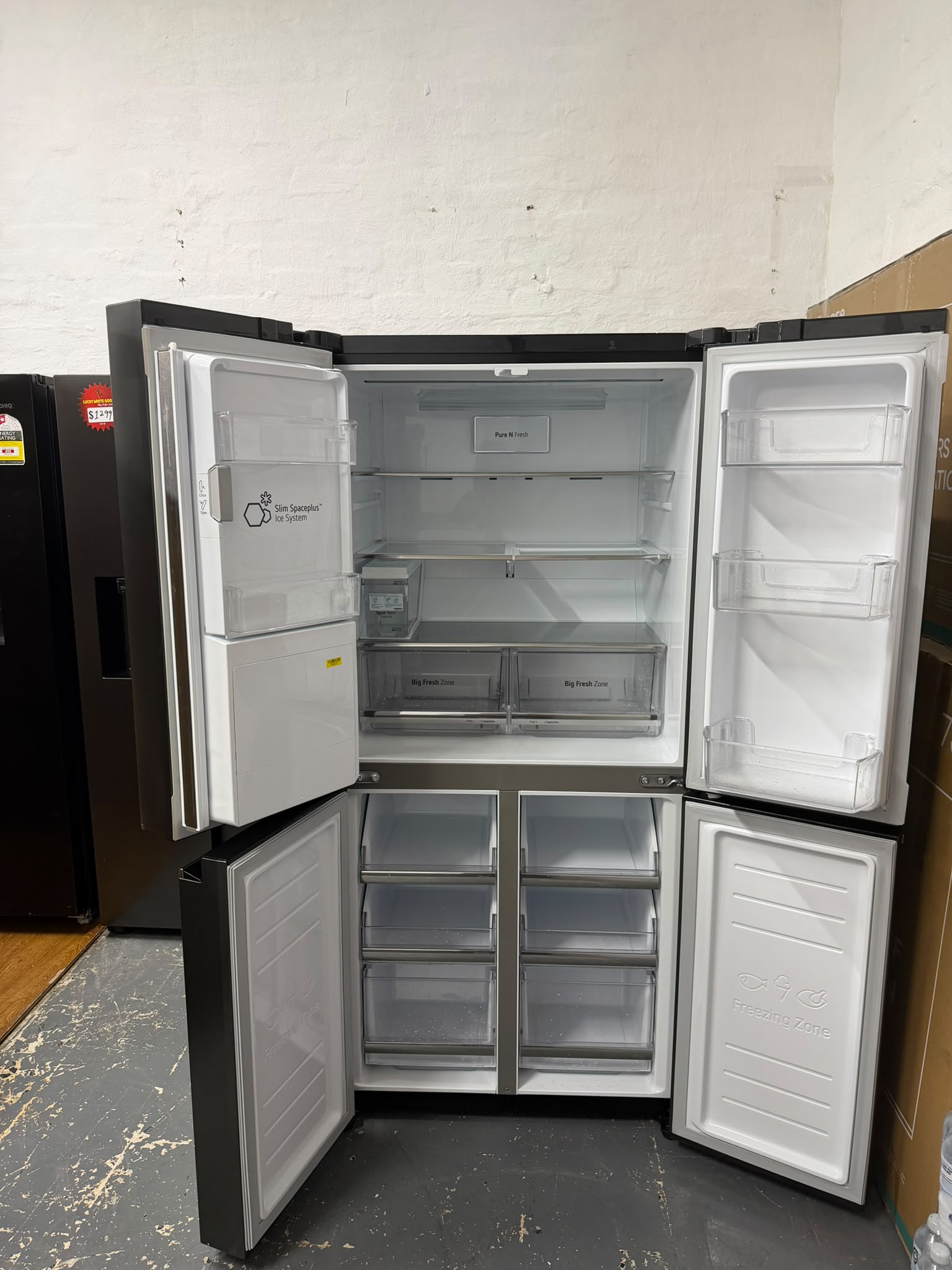 LG 506L Slim French Door Fridge with Non-Plumbed - GF-LN500MBL