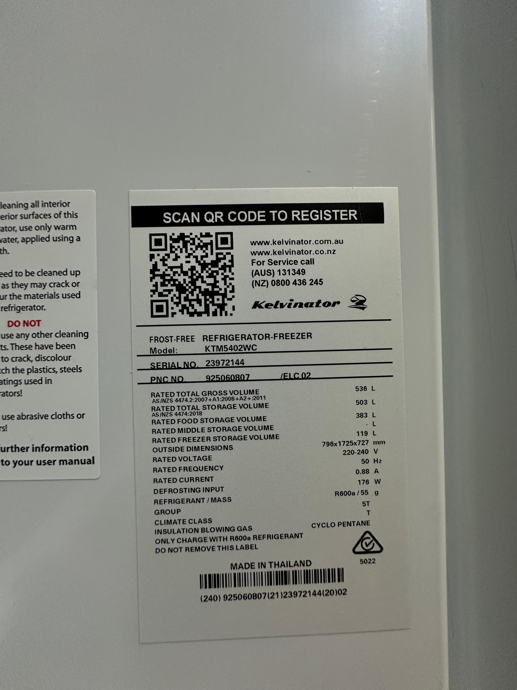 Kelvinator 536L Top Mount Fridge Freezer – Refurbished