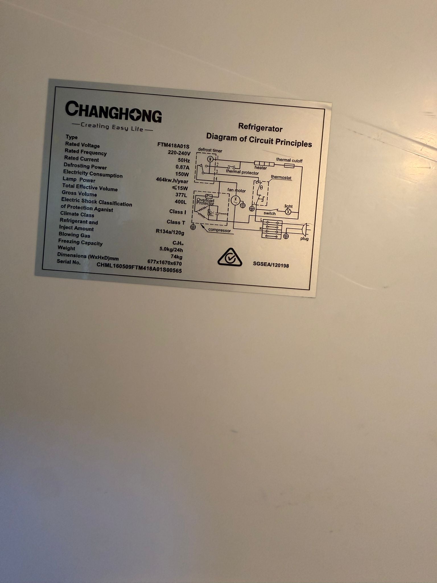 CHANGHONG 400L Family Fridge Freezer – Refurbished