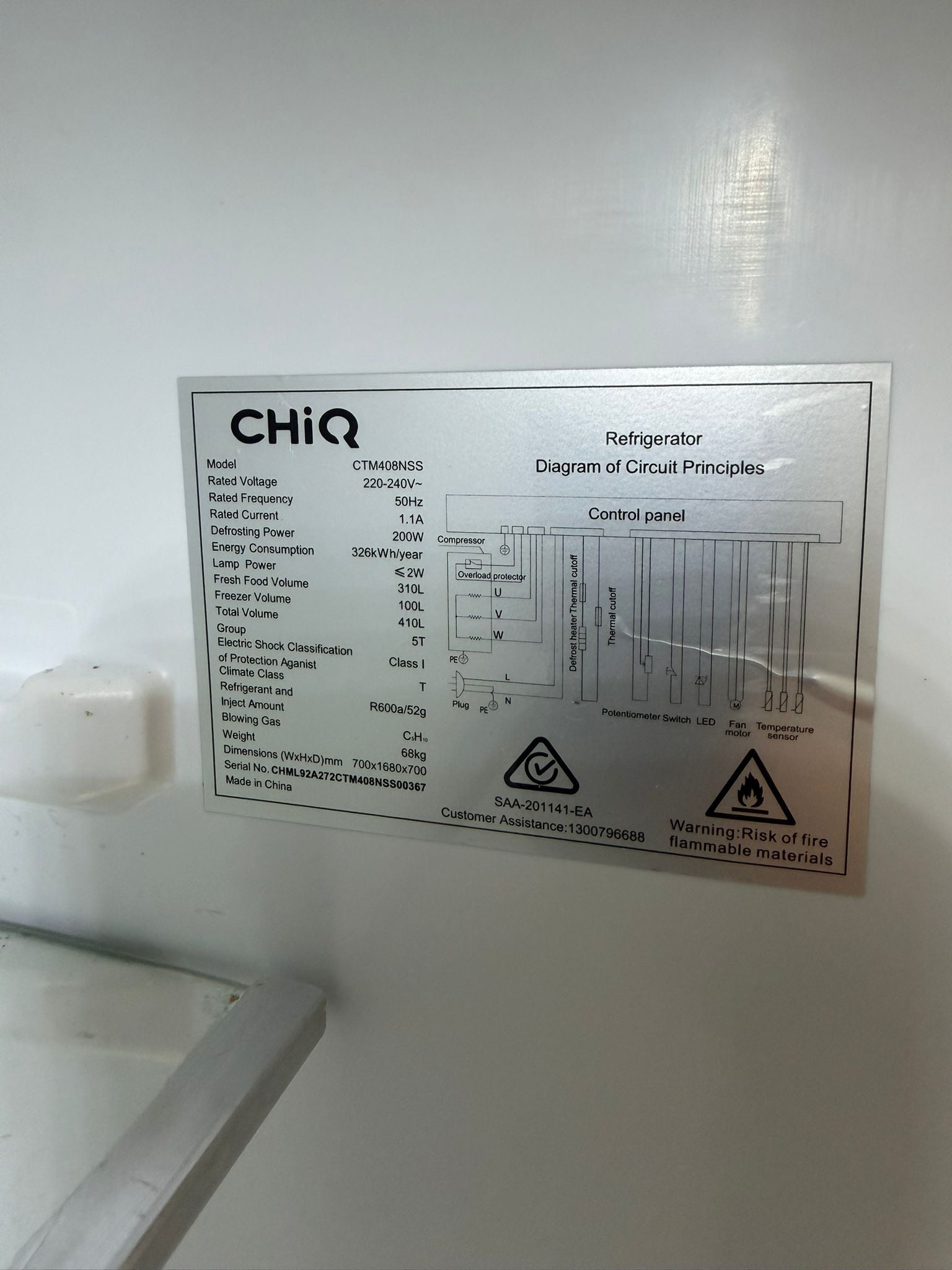 CHiQ 410L Refurbished Fridge Freezer