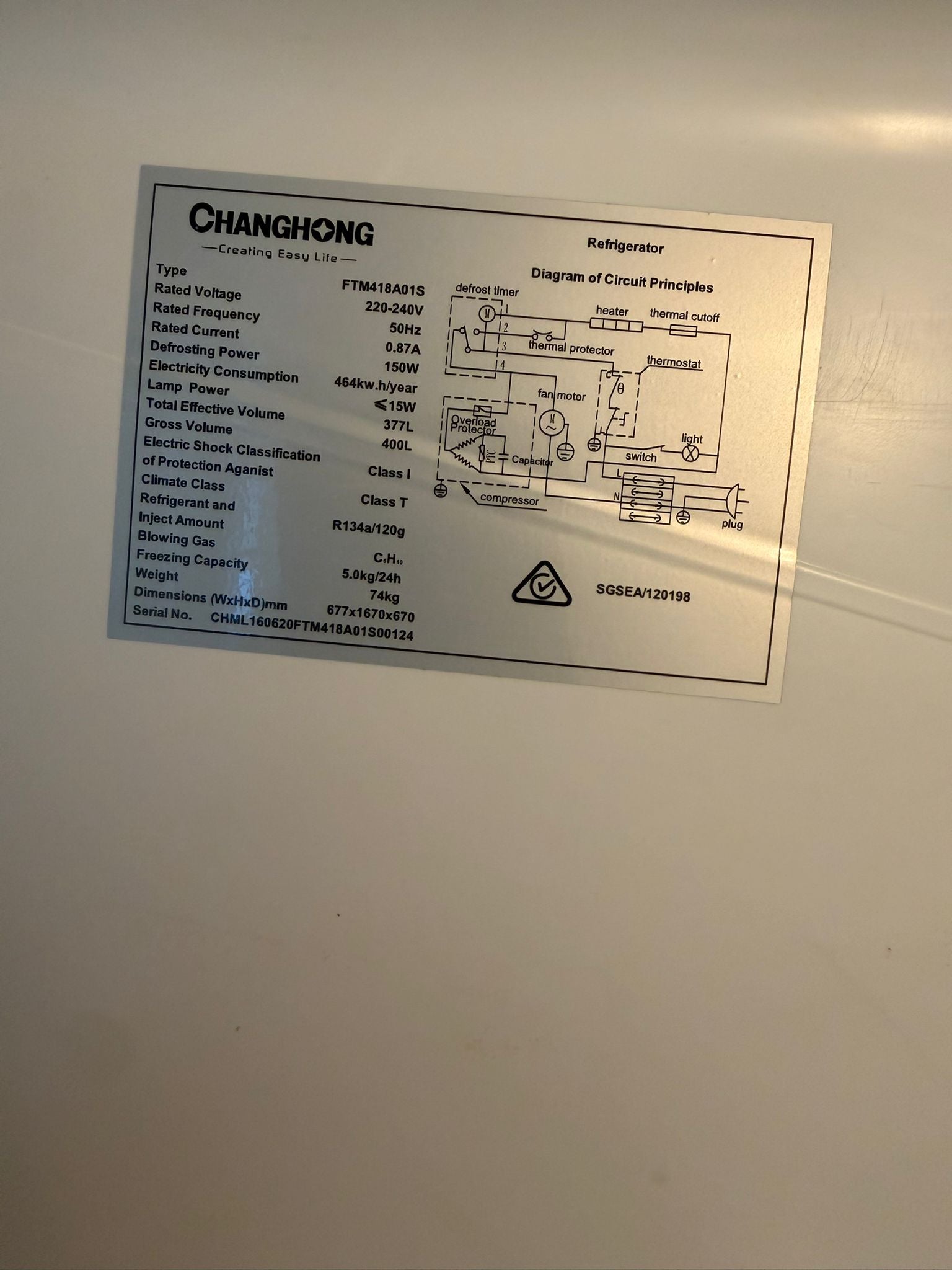 CHANGHONG 400L Fridge + Kogan 10kg Washer Bundle