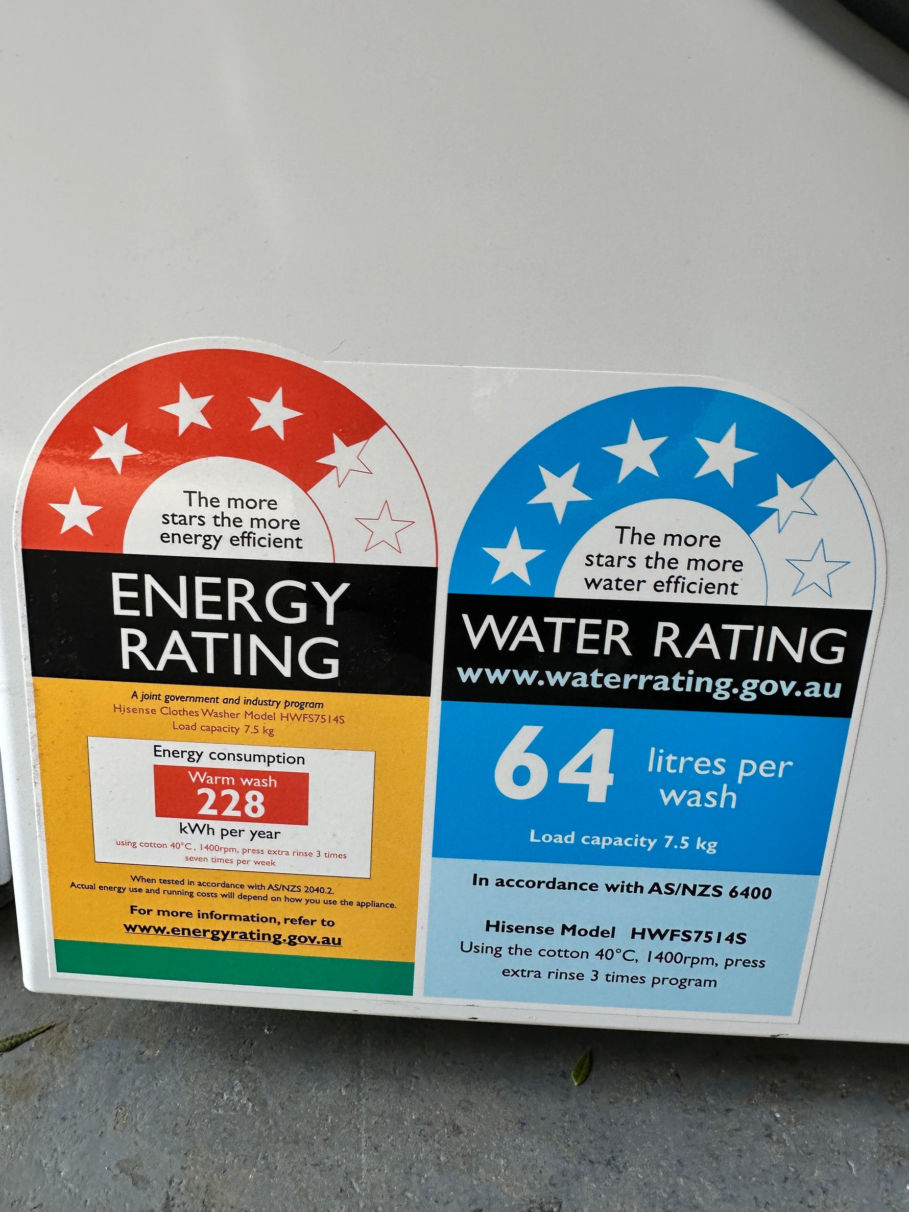 Near New Hisense 7.5kg Front Load Washing Machine | ADELAIDE